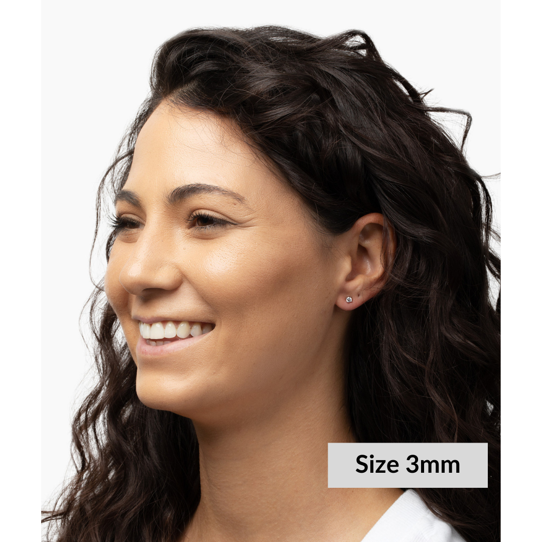 Round Solitaire Stud Earrings - Simulated Diamonds