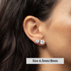 Round Solitaire Stud Earrings - Moissanites