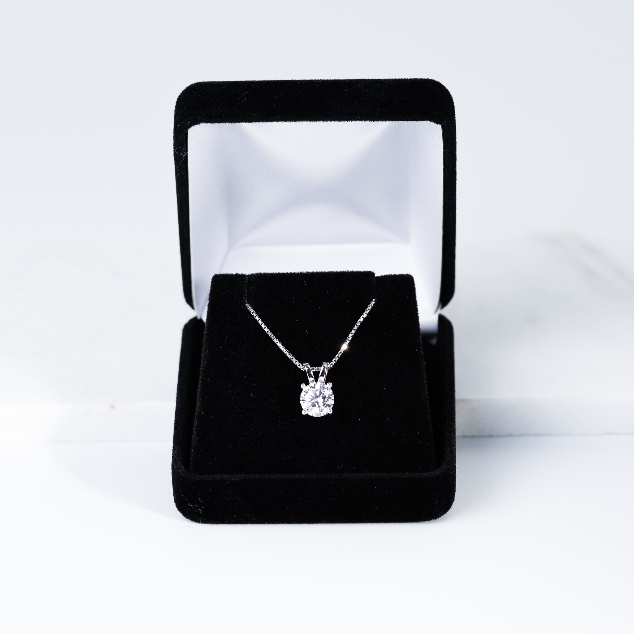 Round Solitaire Necklace - Moissanite