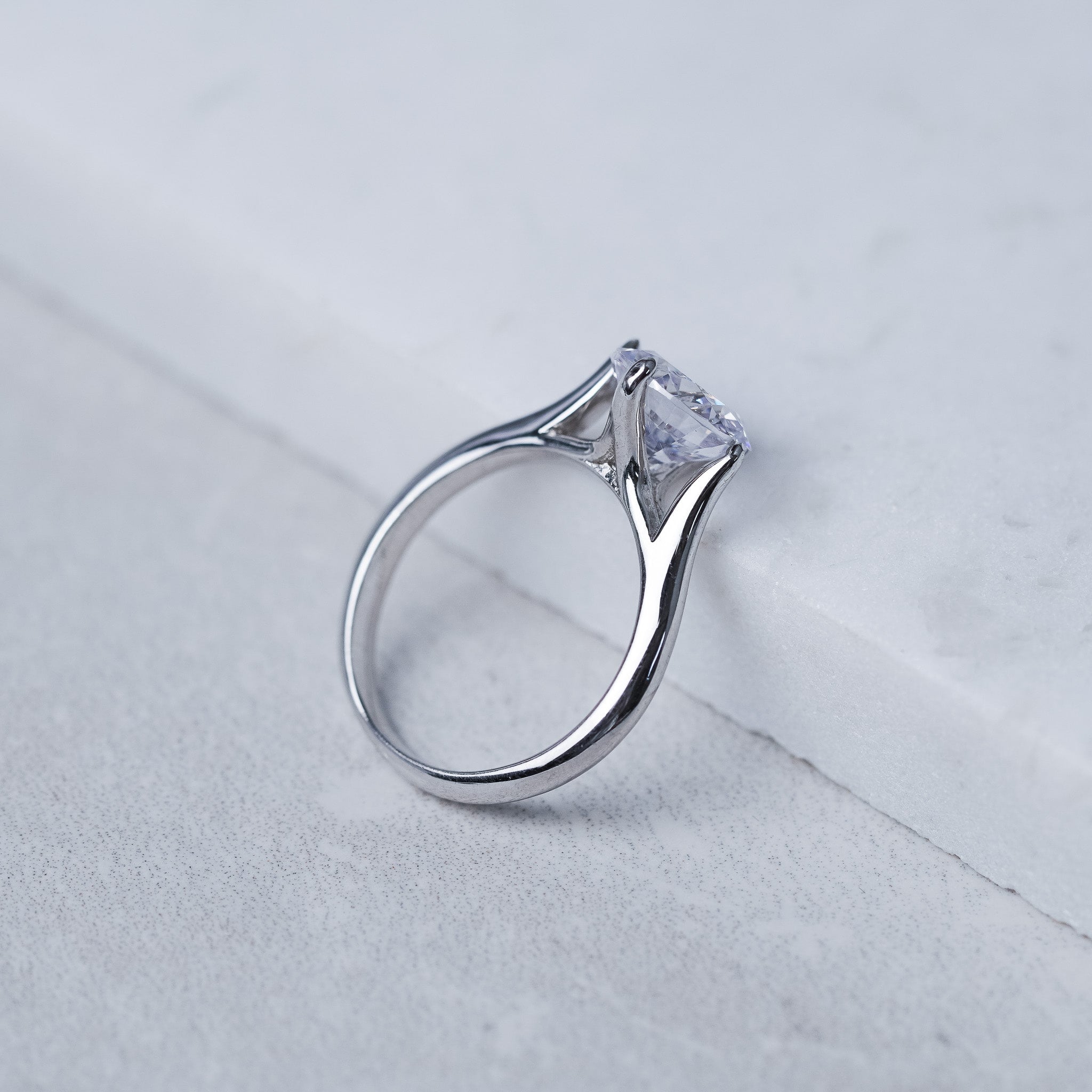 Solitaire Ring, Simulated Diamond - 2 ct