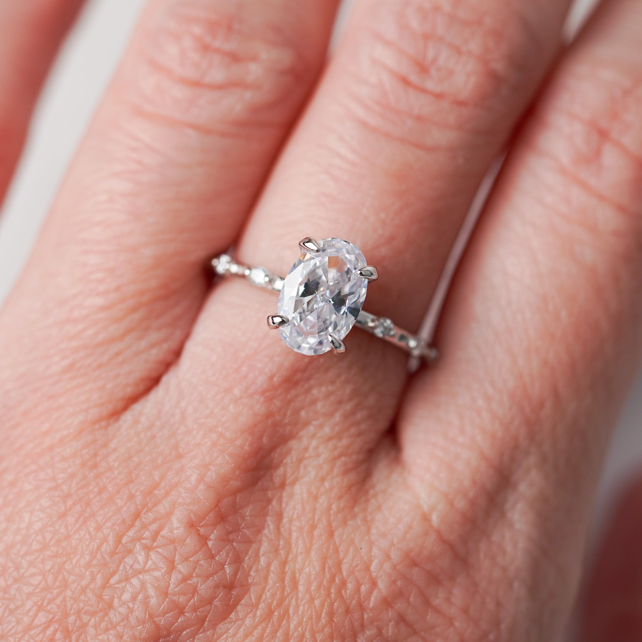 Oval Simulated Diamond Ring - Simulated Diamond