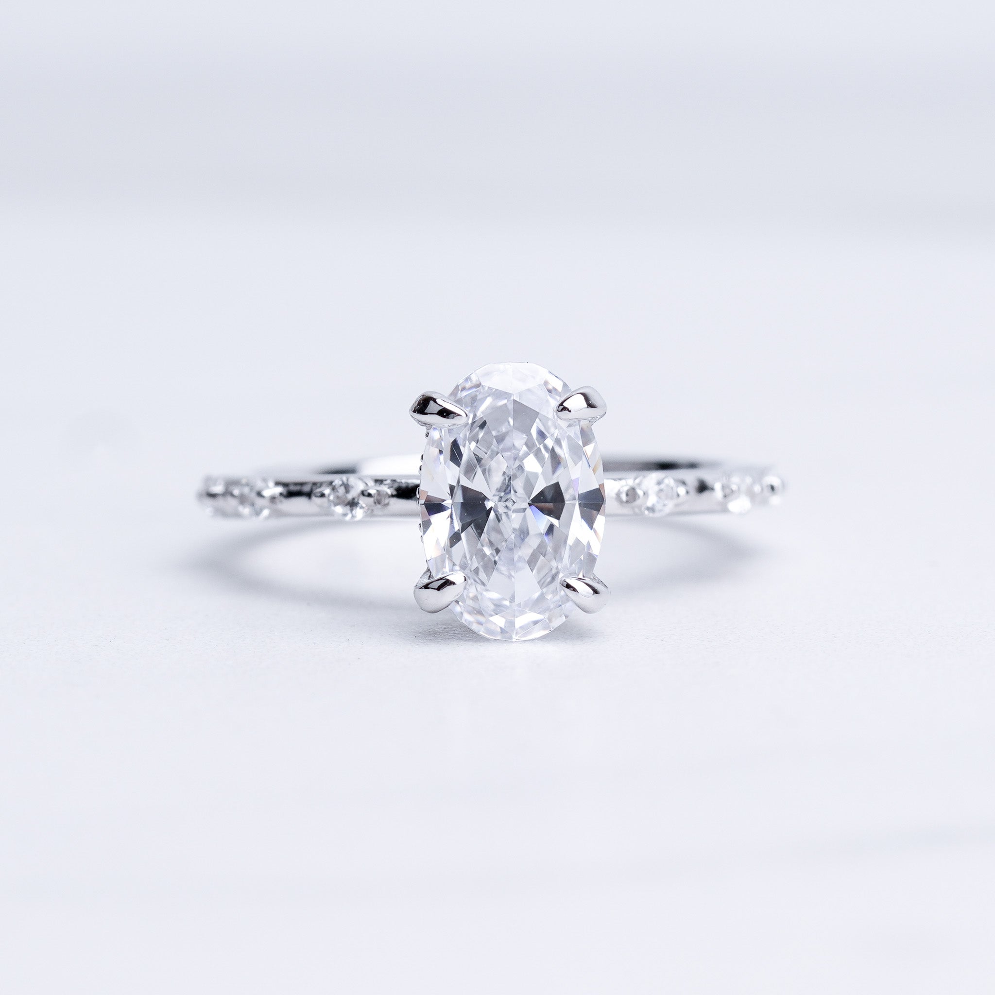 Oval Simulated Diamond Ring - Simulated Diamond