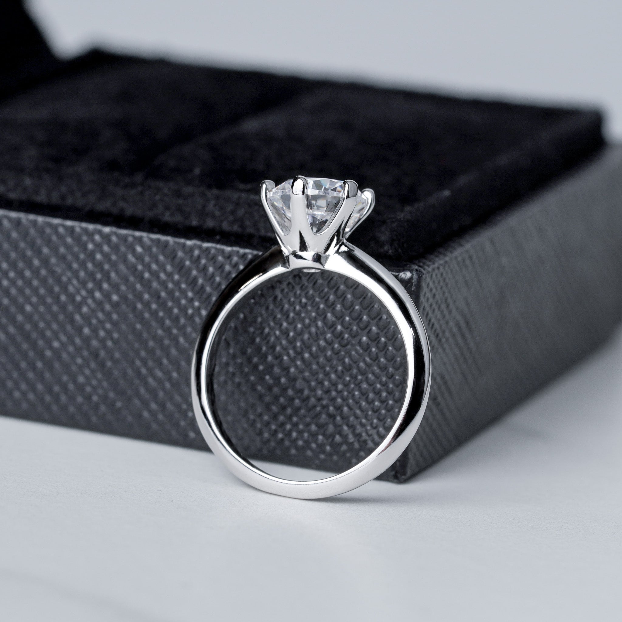 Round Solitaire Engagement Ring - Moissanite