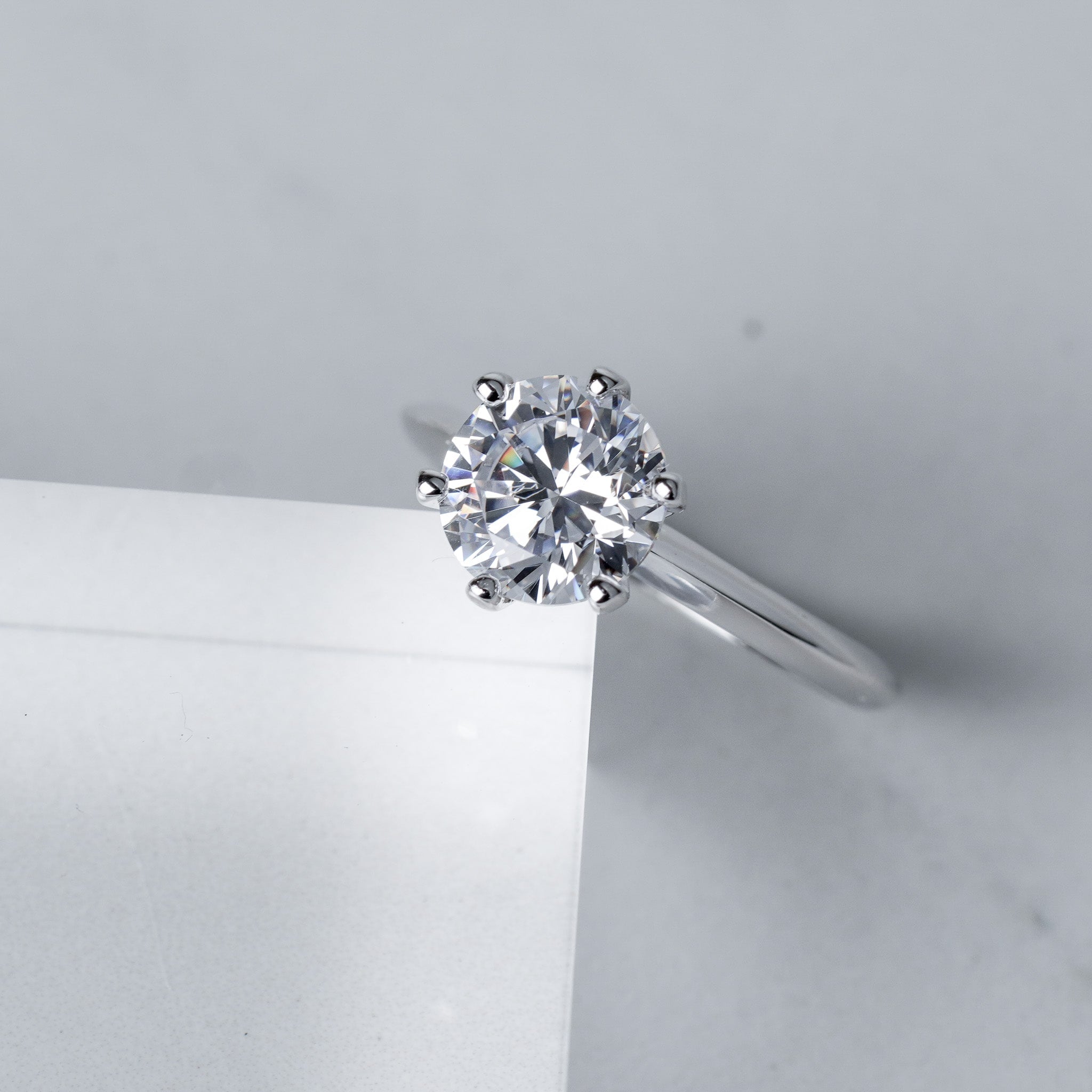 Round Solitaire Engagement Ring - Moissanite