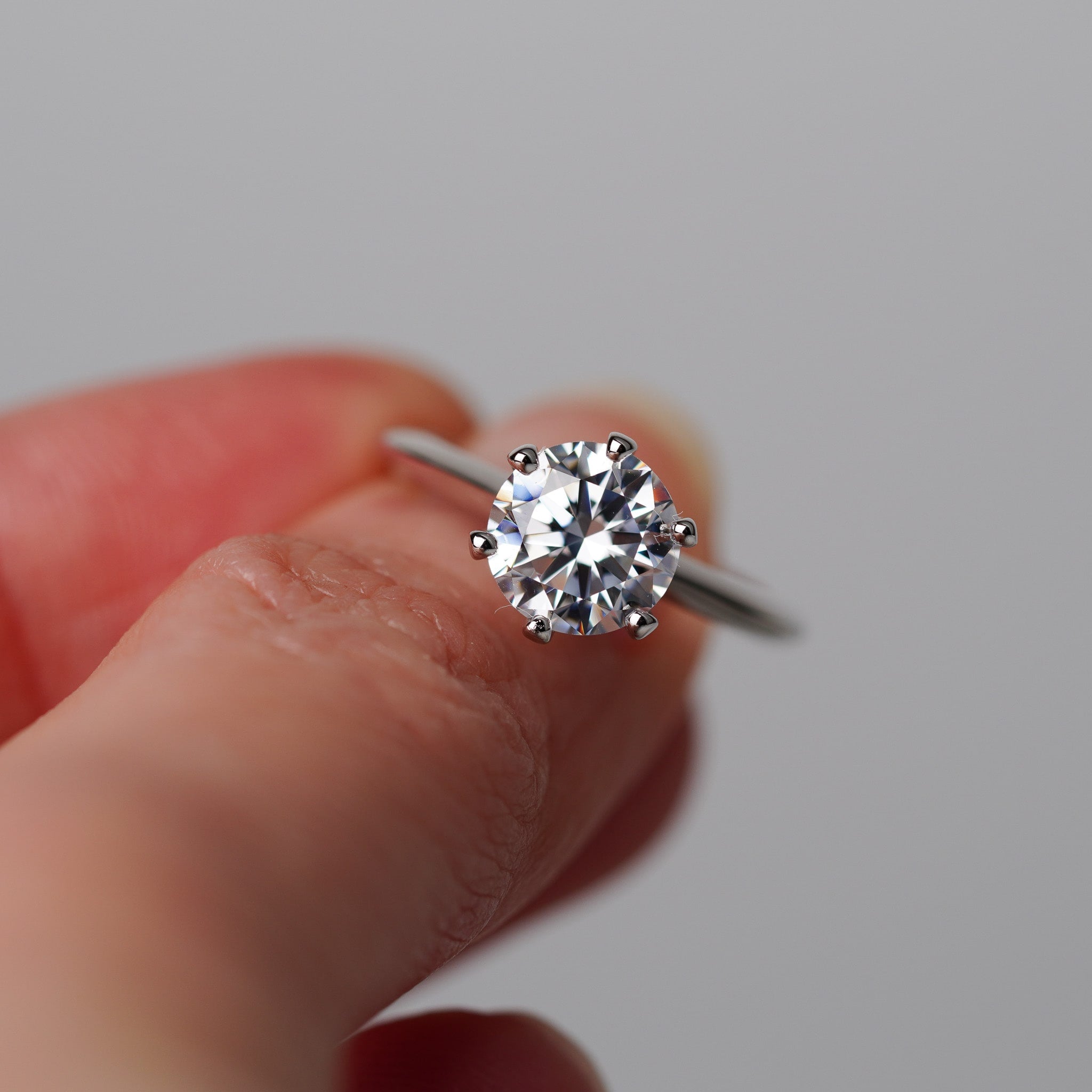Round Solitaire Engagement Ring - Moissanite