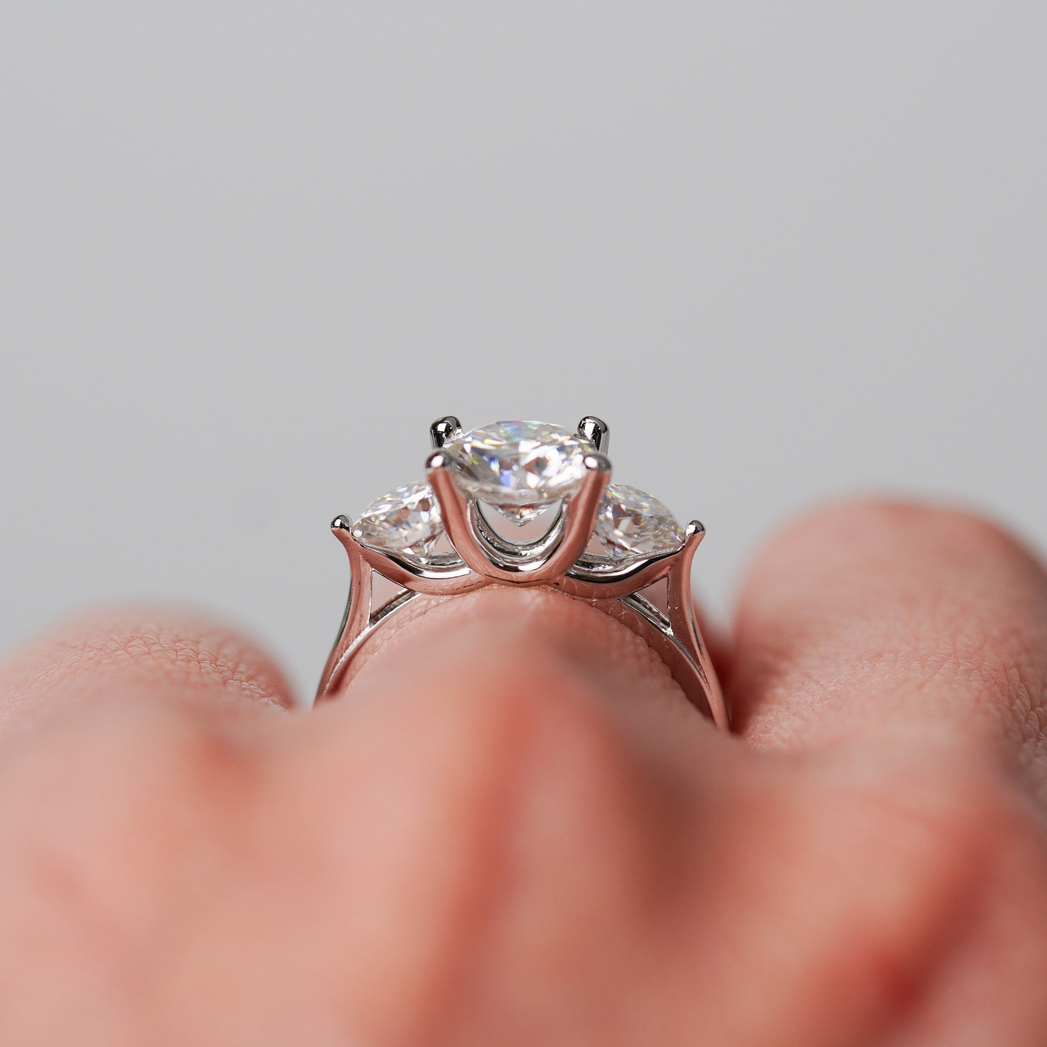 Three Stone Moissanite Ring - 2.25 ct