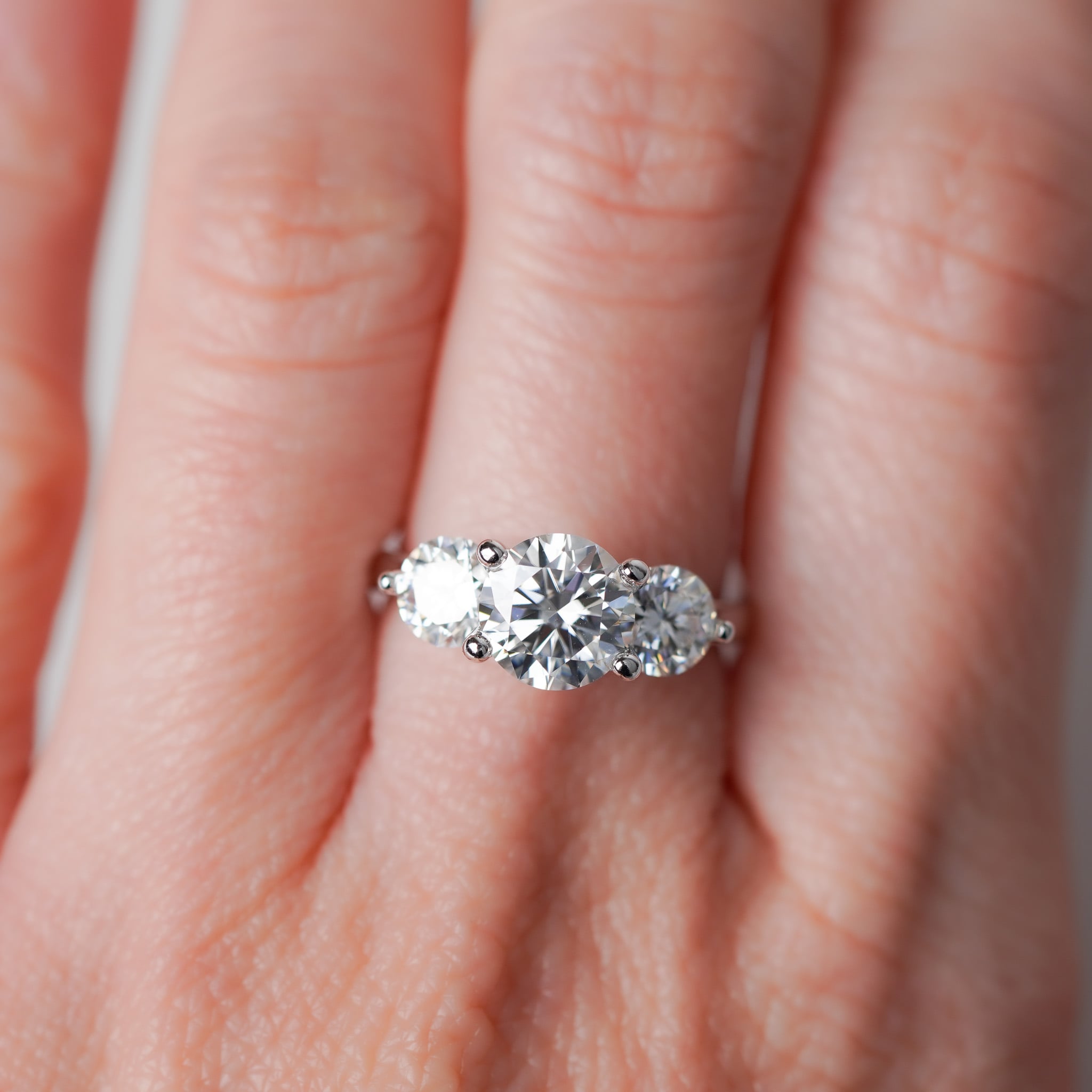 Three Stone Moissanite Ring - 2.25 ct