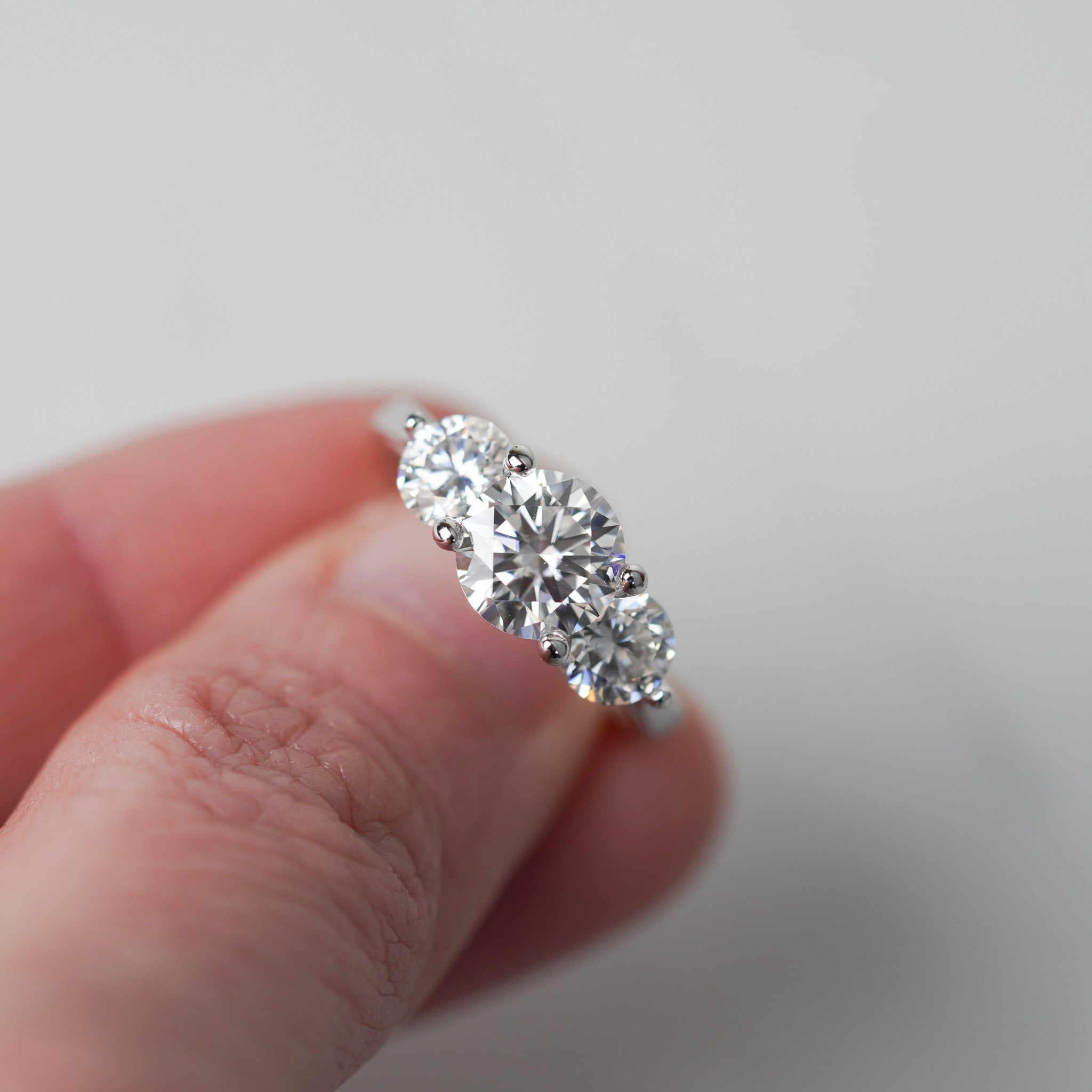 Three Stone Moissanite Ring - 2.25 ct