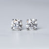 Round Solitaire Stud Earrings - Moissanites