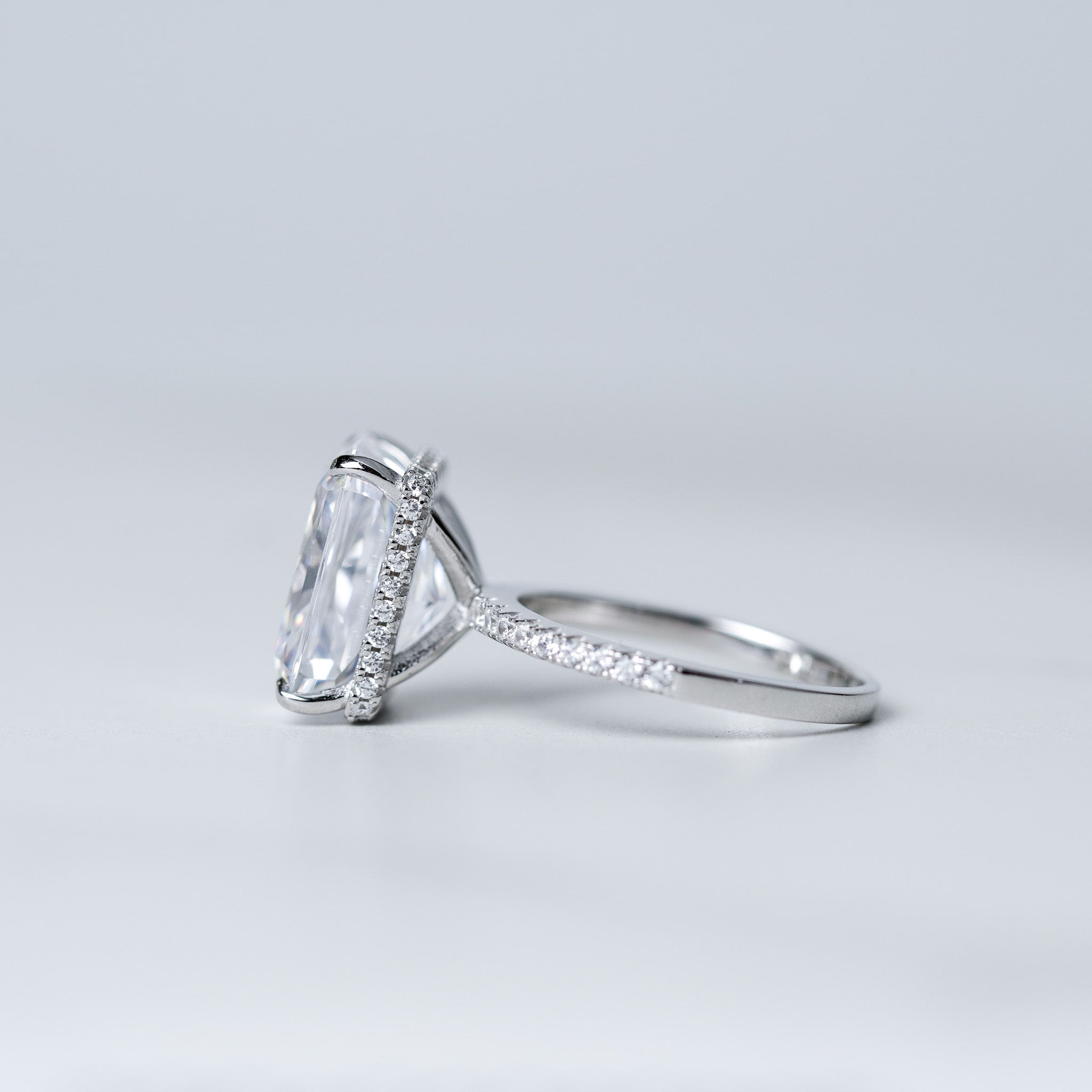 Radiant Rectangle Ring - Simulated Diamond