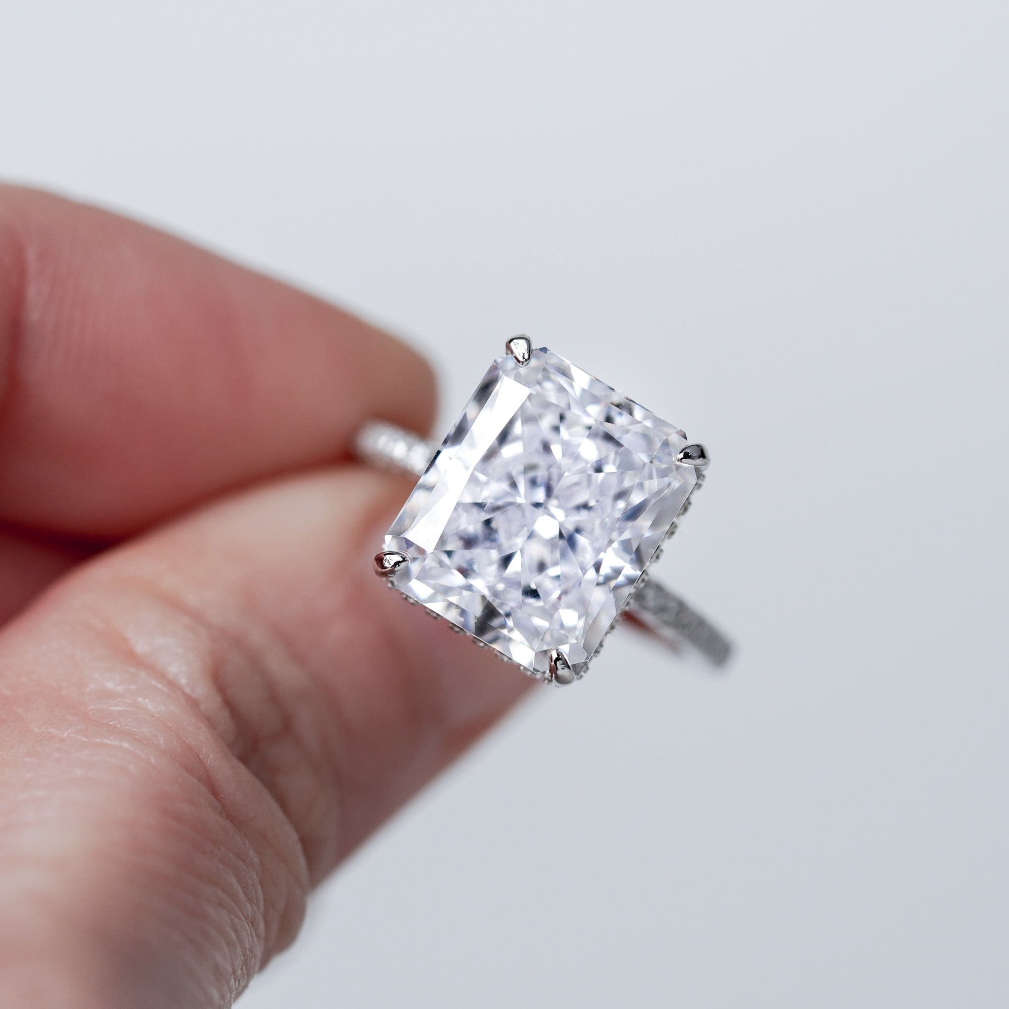 Radiant Rectangle Ring - Simulated Diamond