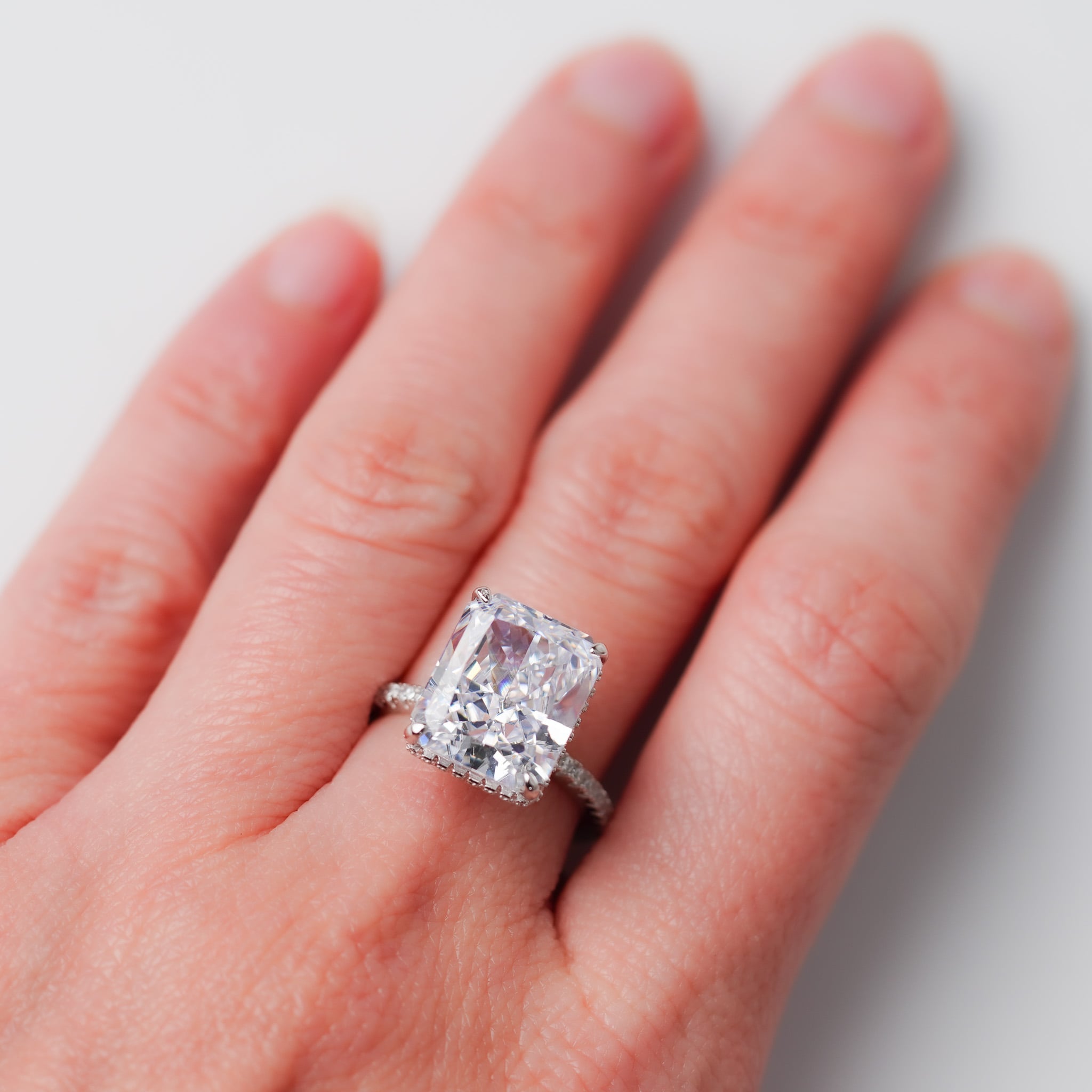 Radiant Rectangle Ring - Simulated Diamond