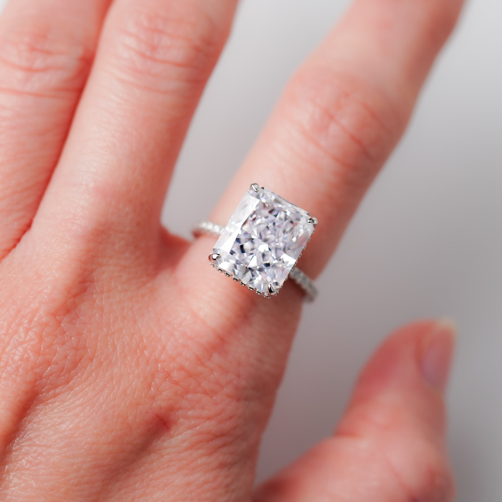 Radiant Rectangle Ring - Simulated Diamond