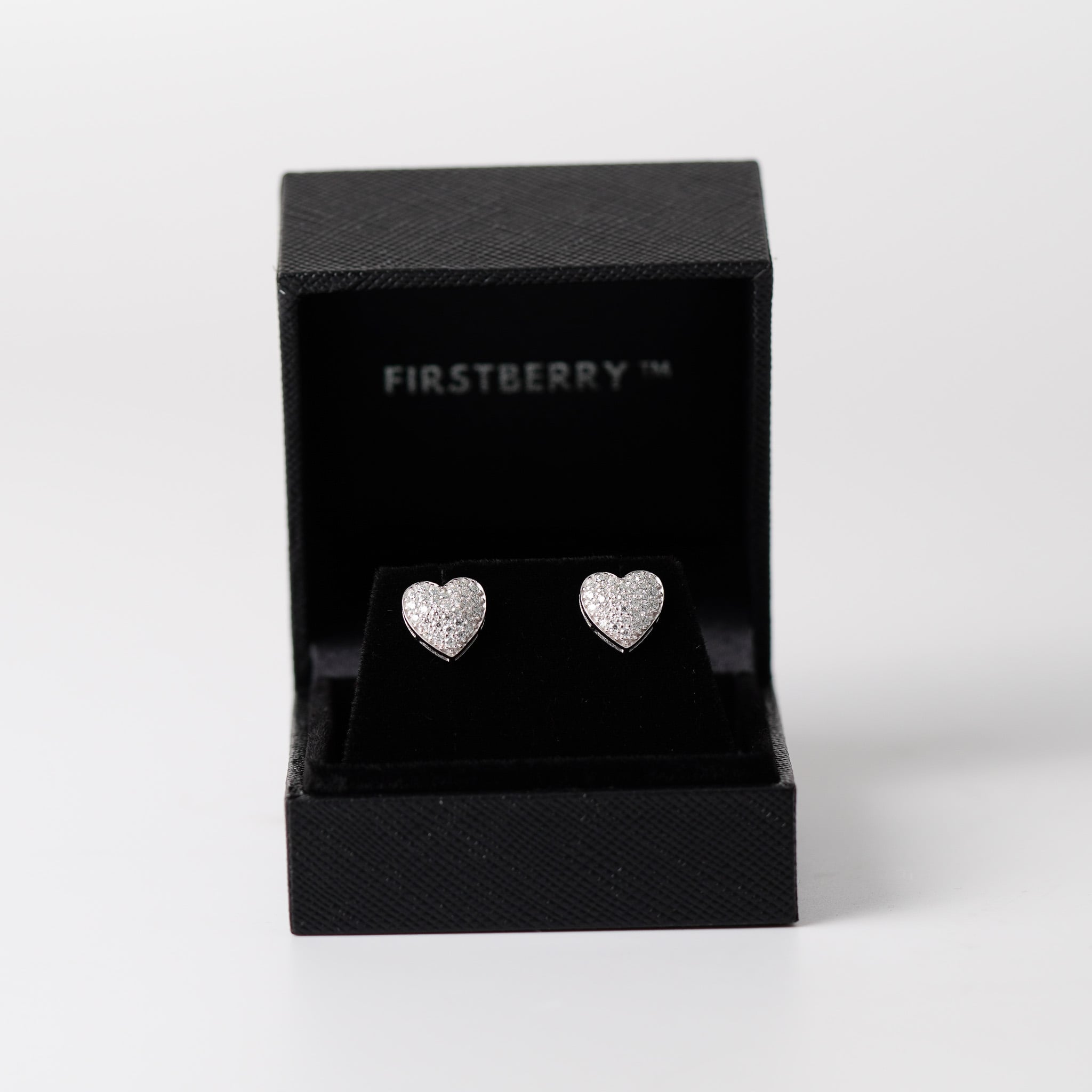 Heart Micro Pave Earrings Screwed-Back