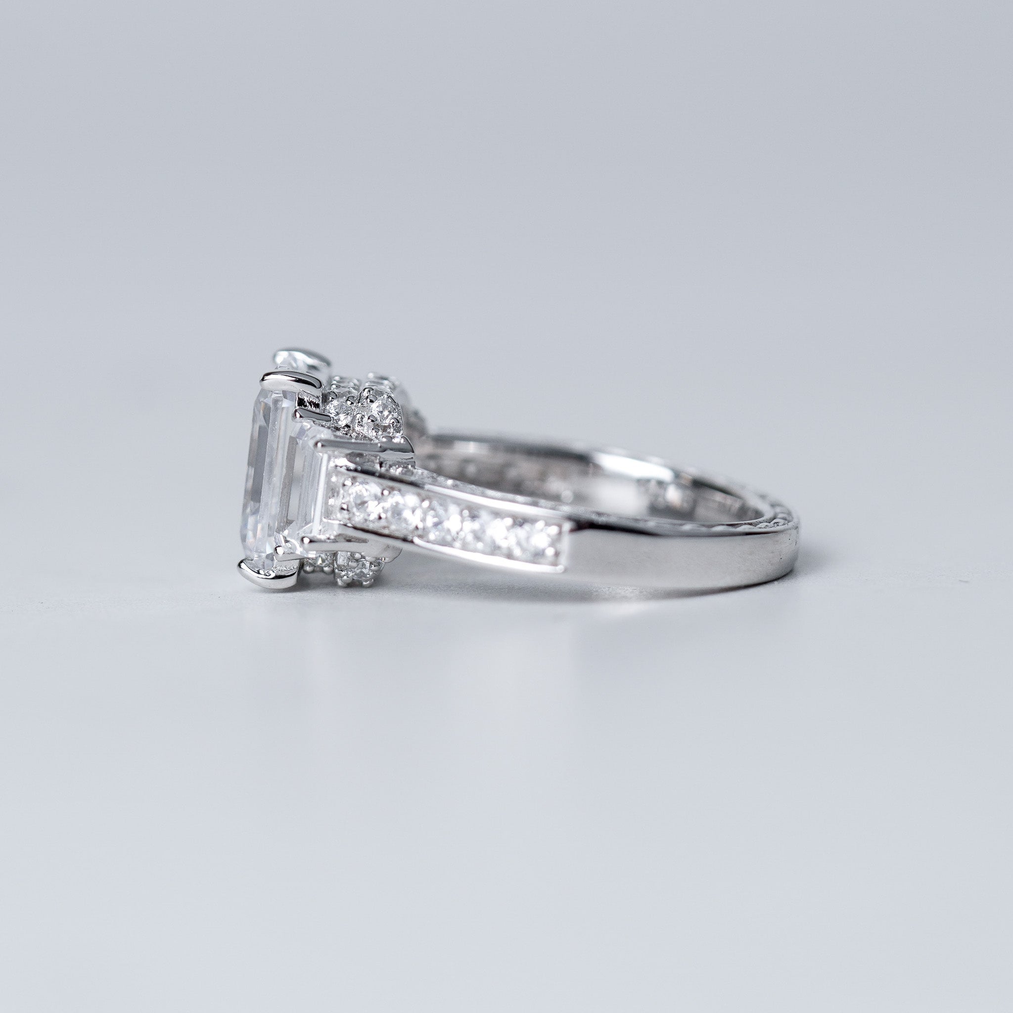Emerald three Stone Bling Ring