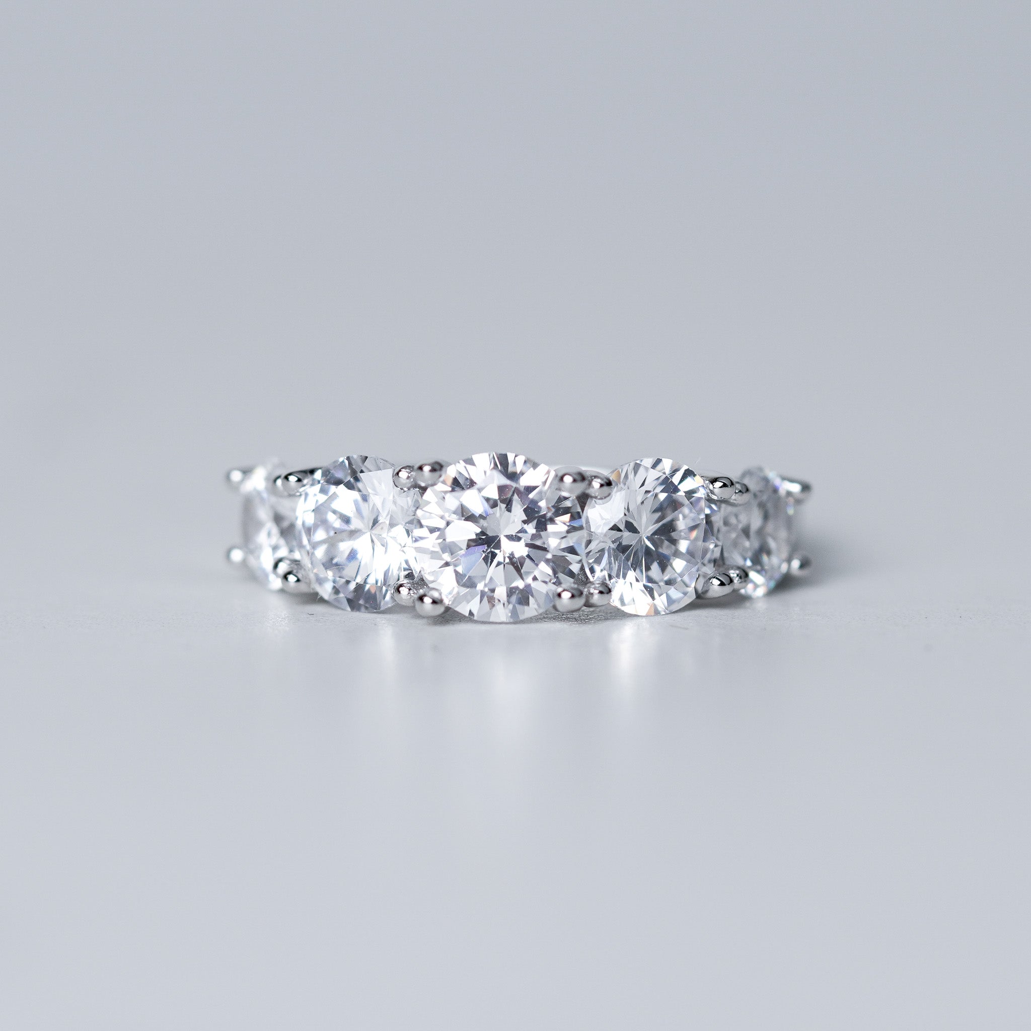 Five Stones Ring - 3ct - Simulated Diamond