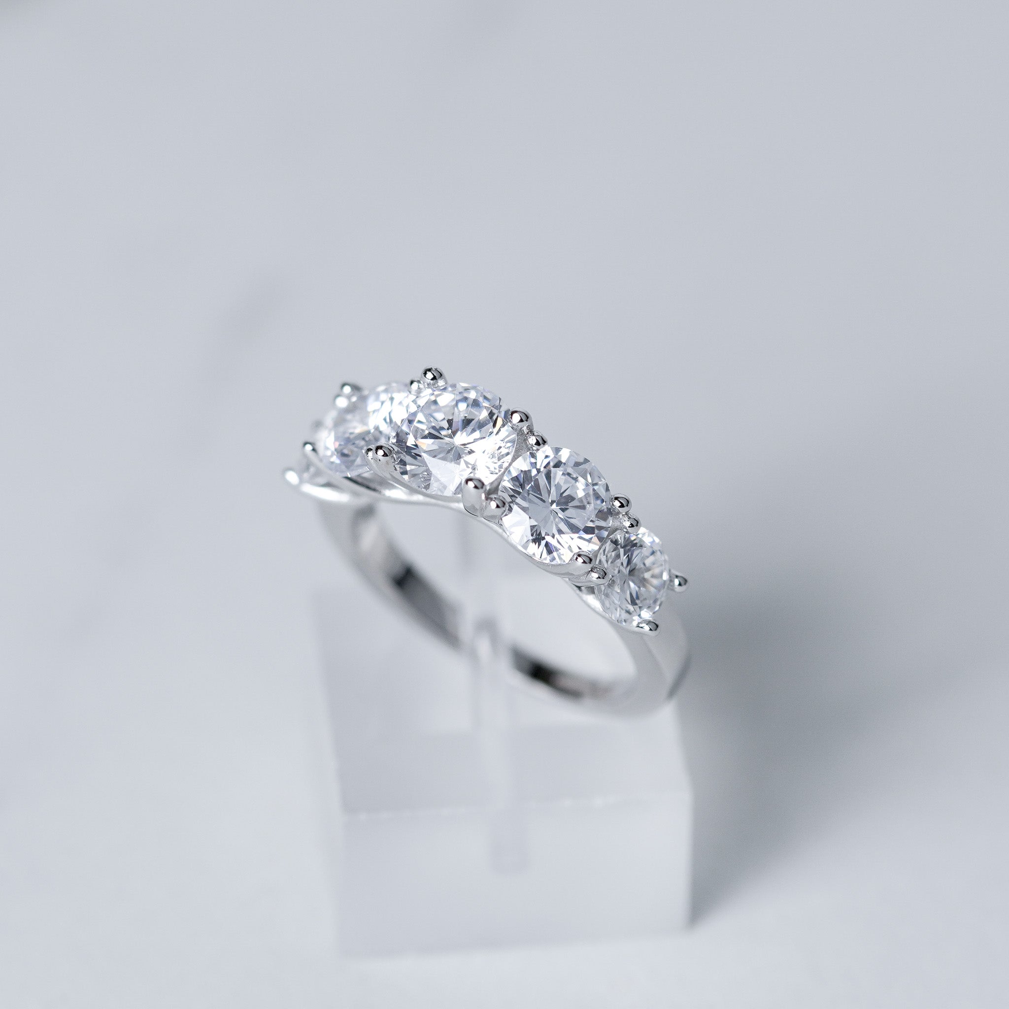 Five Stones Ring - 3ct - Simulated Diamond