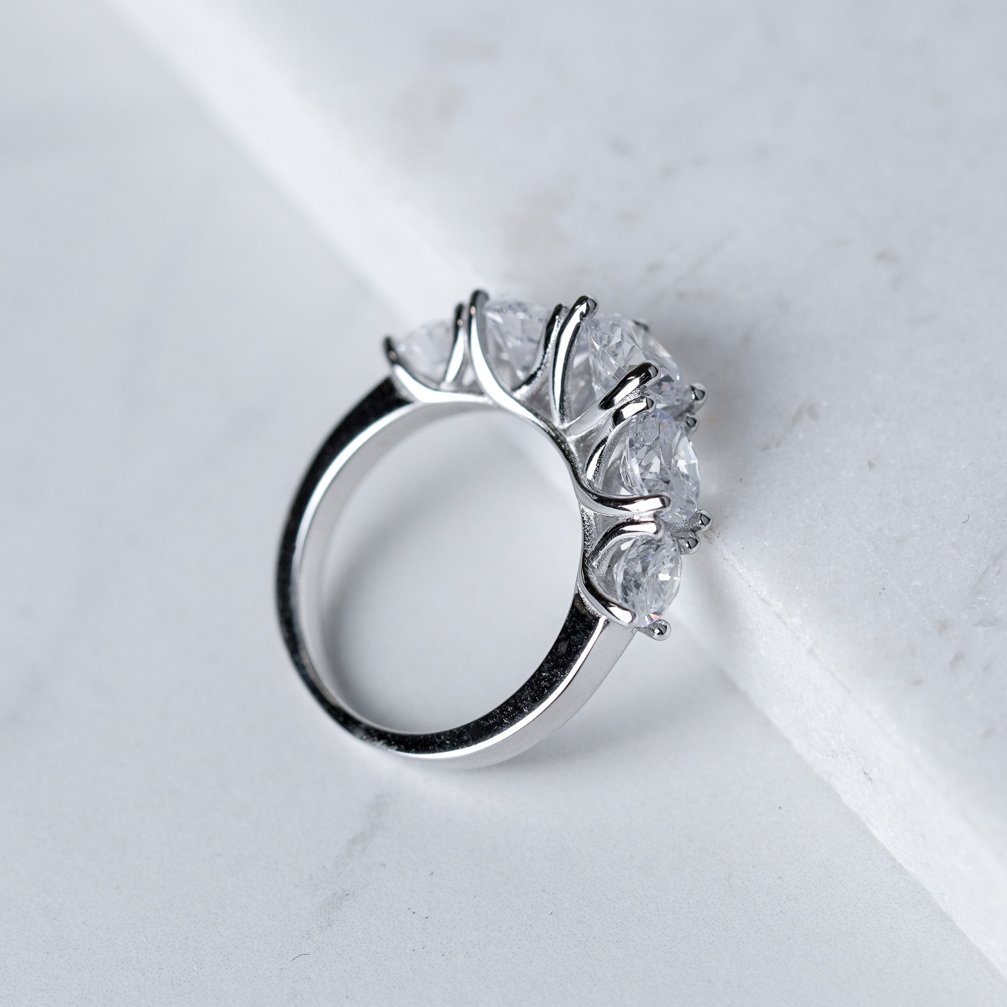 Five Stones Ring - 3ct - Simulated Diamond
