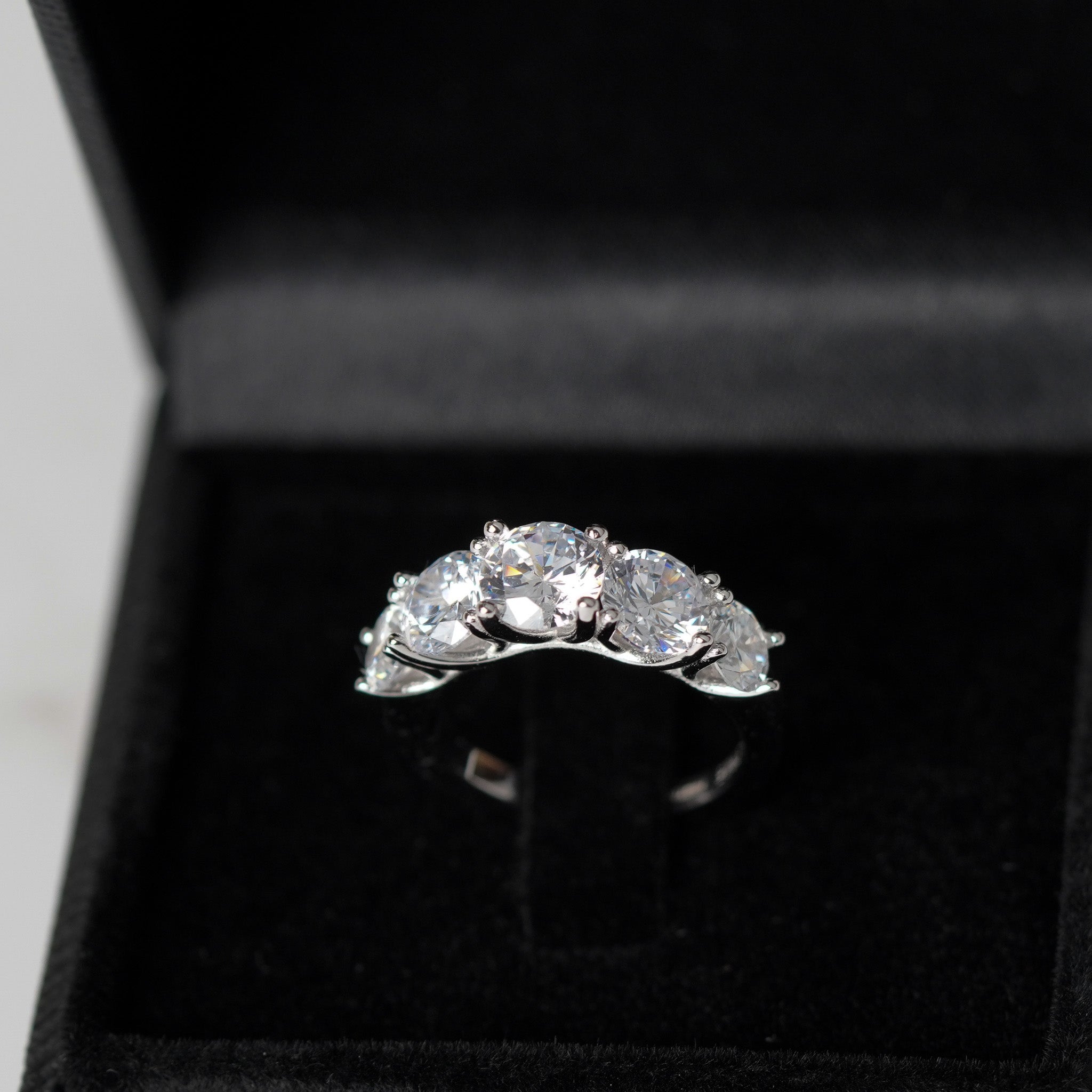 Five Stones Ring - 3ct - Simulated Diamond