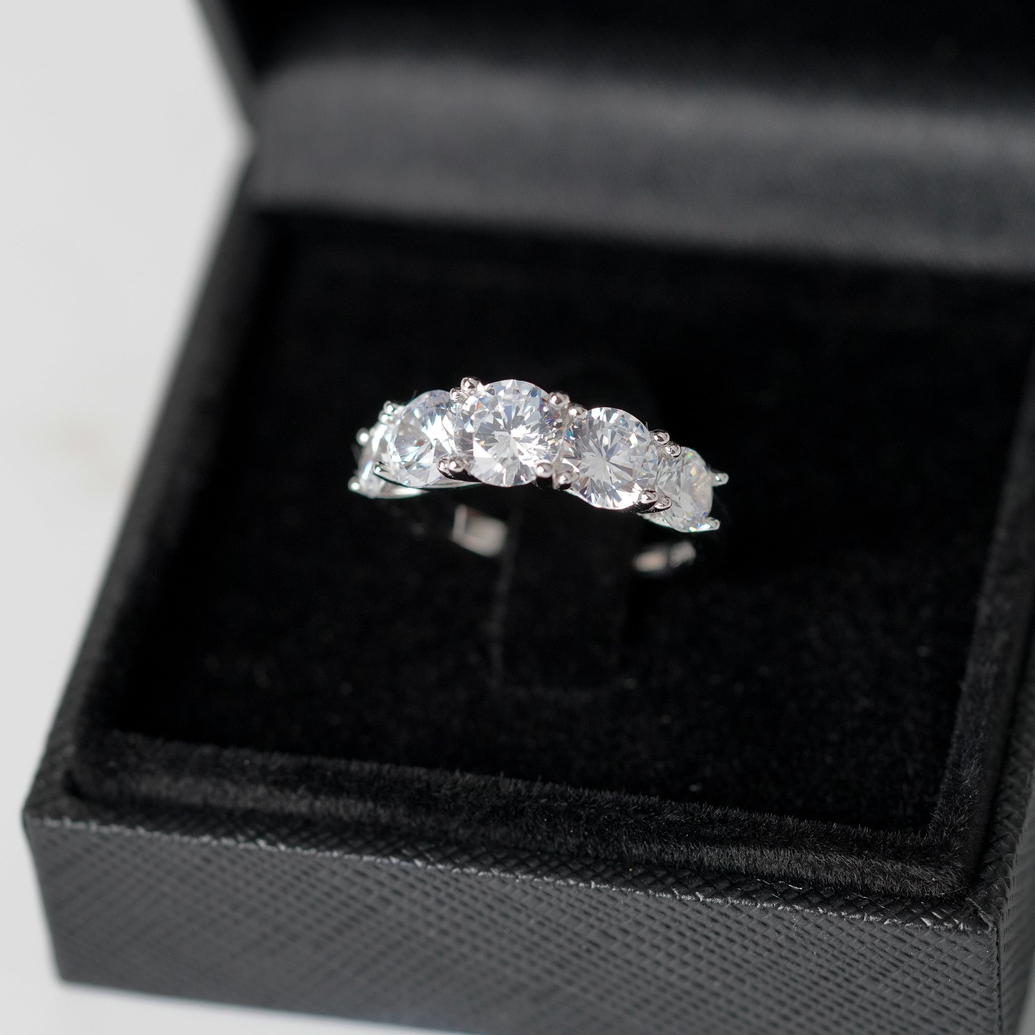 Five Stones Ring - 3ct - Simulated Diamond