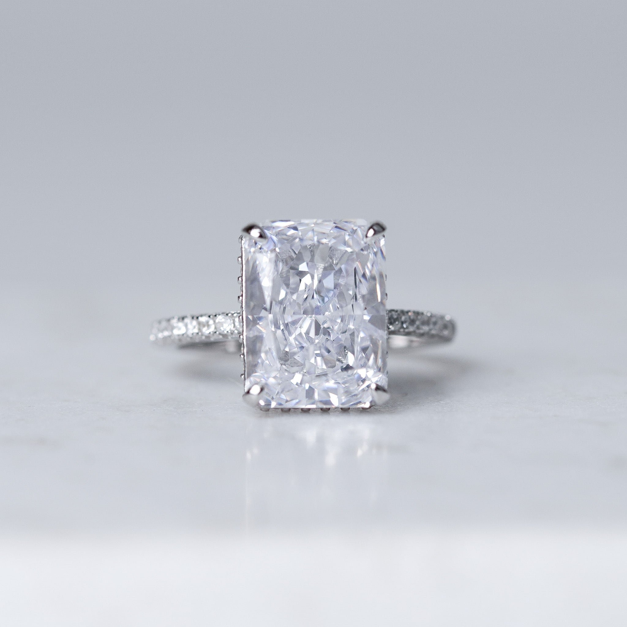 Radiant Rectangle Ring - Simulated Diamond