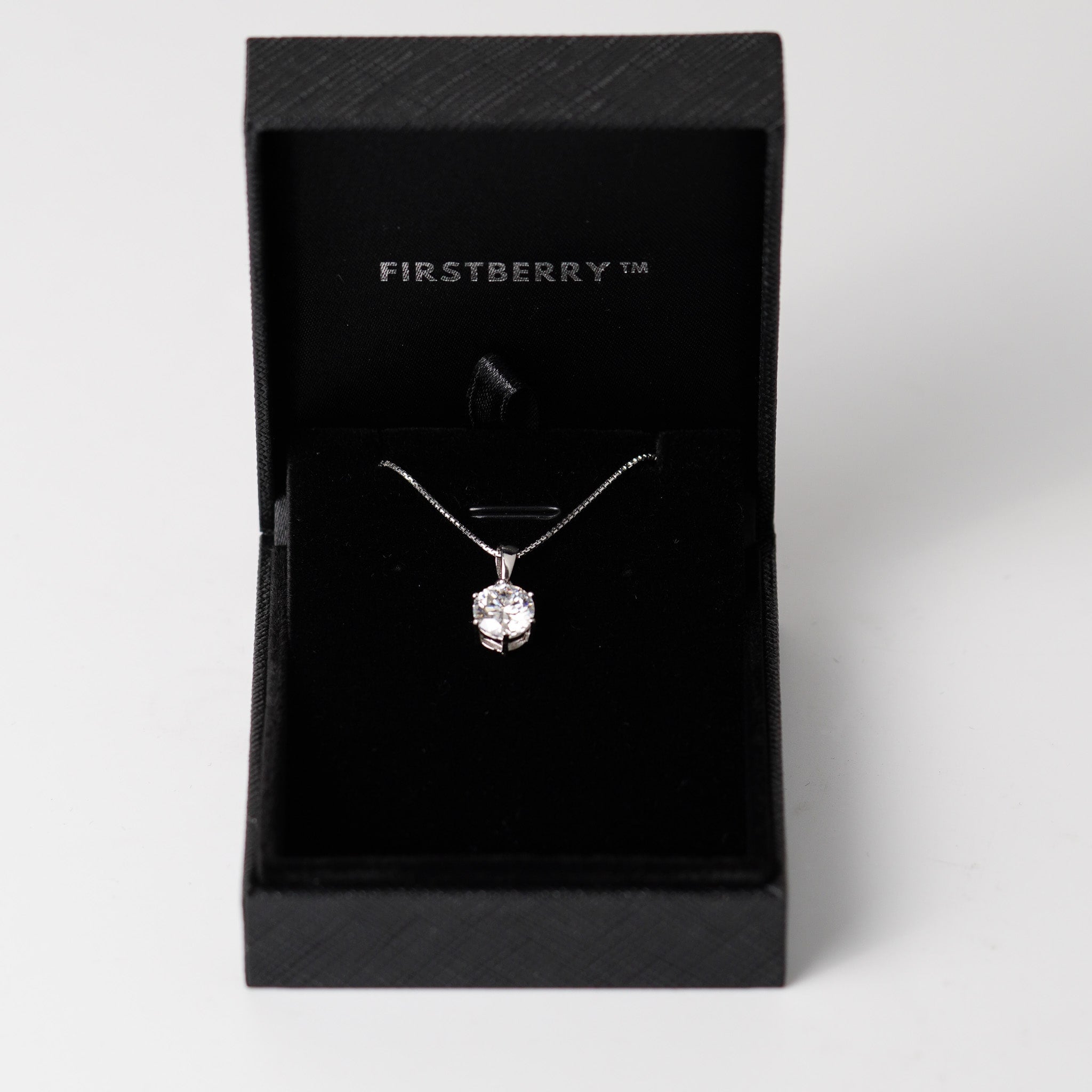 Six Prongs Solitaire Necklace - Simulated Diamond