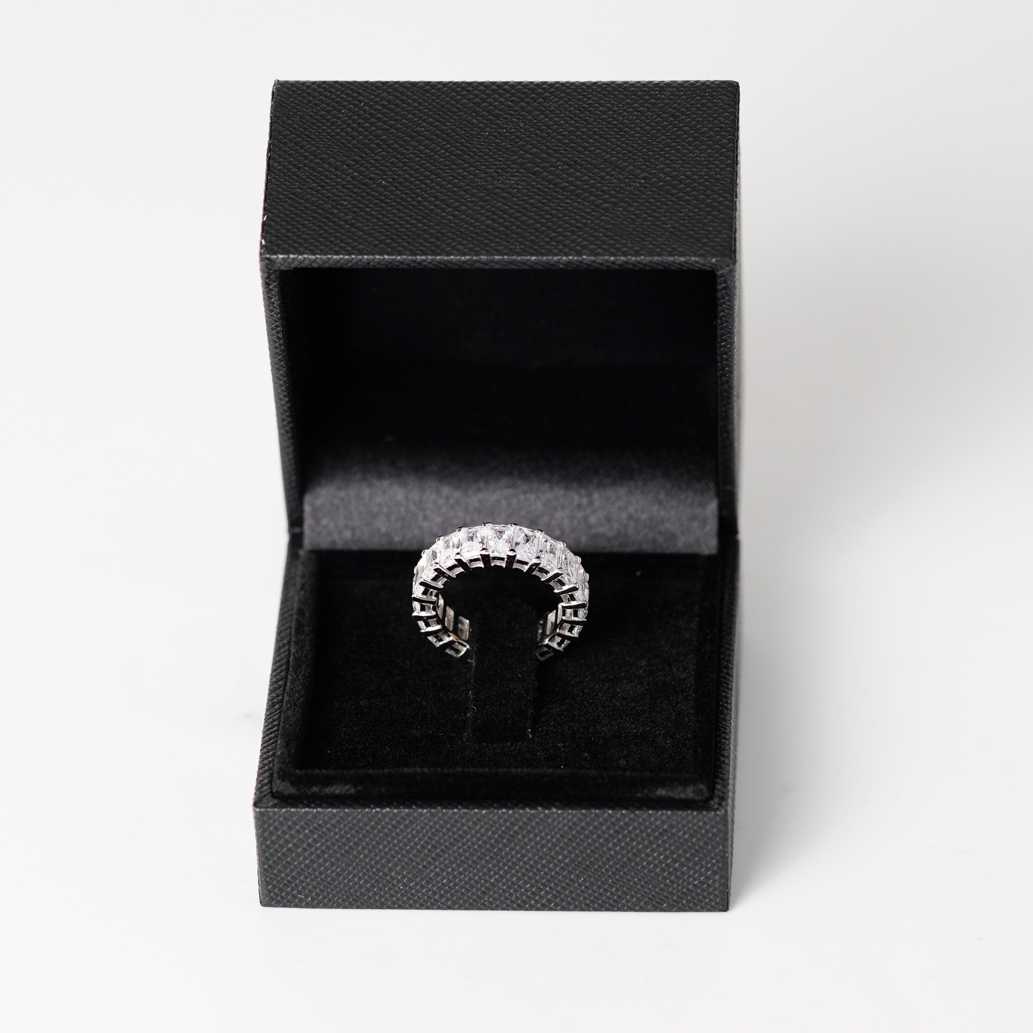 Rectangle Wedding Band - Simulated Diamond