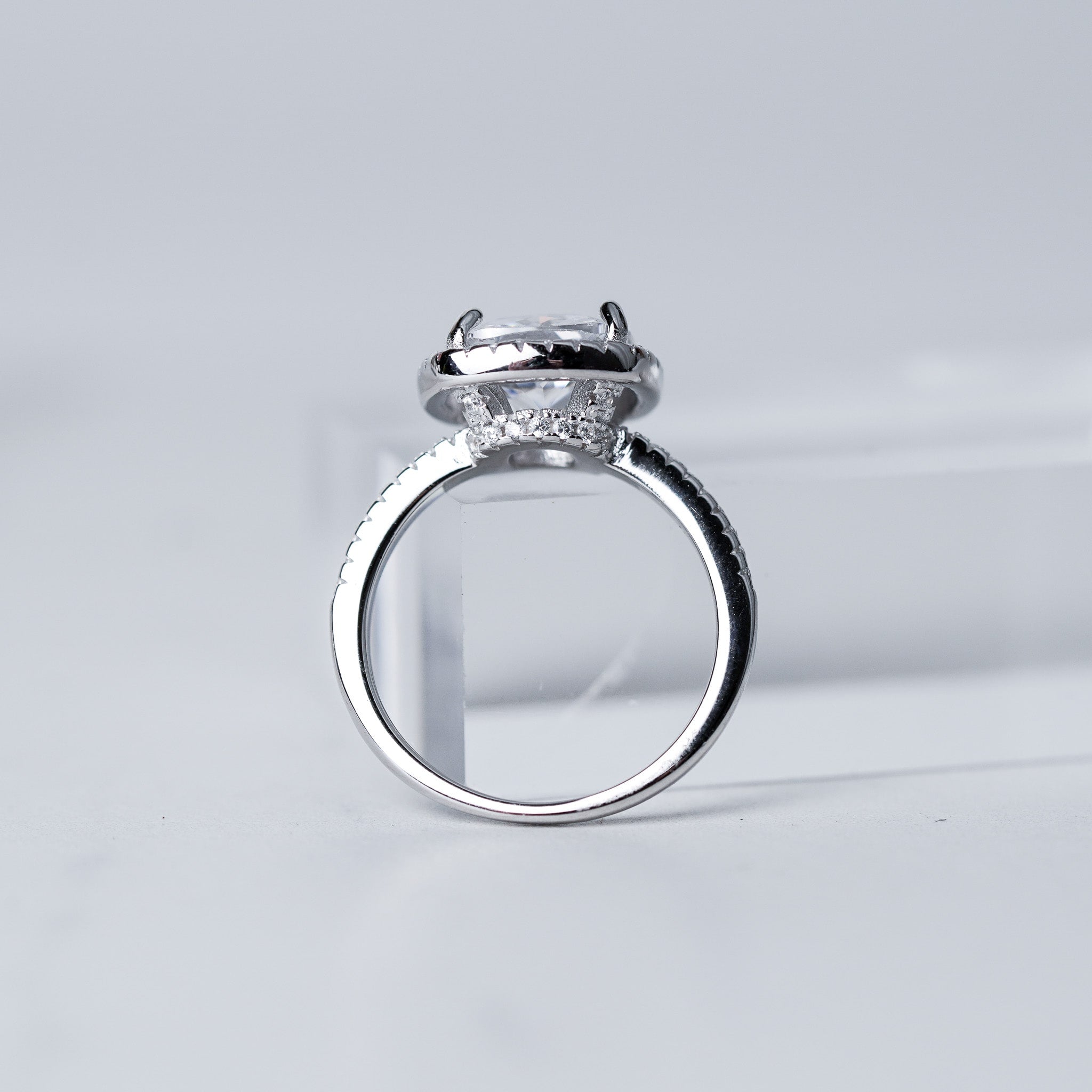 Cushion Cut Halo Ring - 4ct - Simulated Diamond