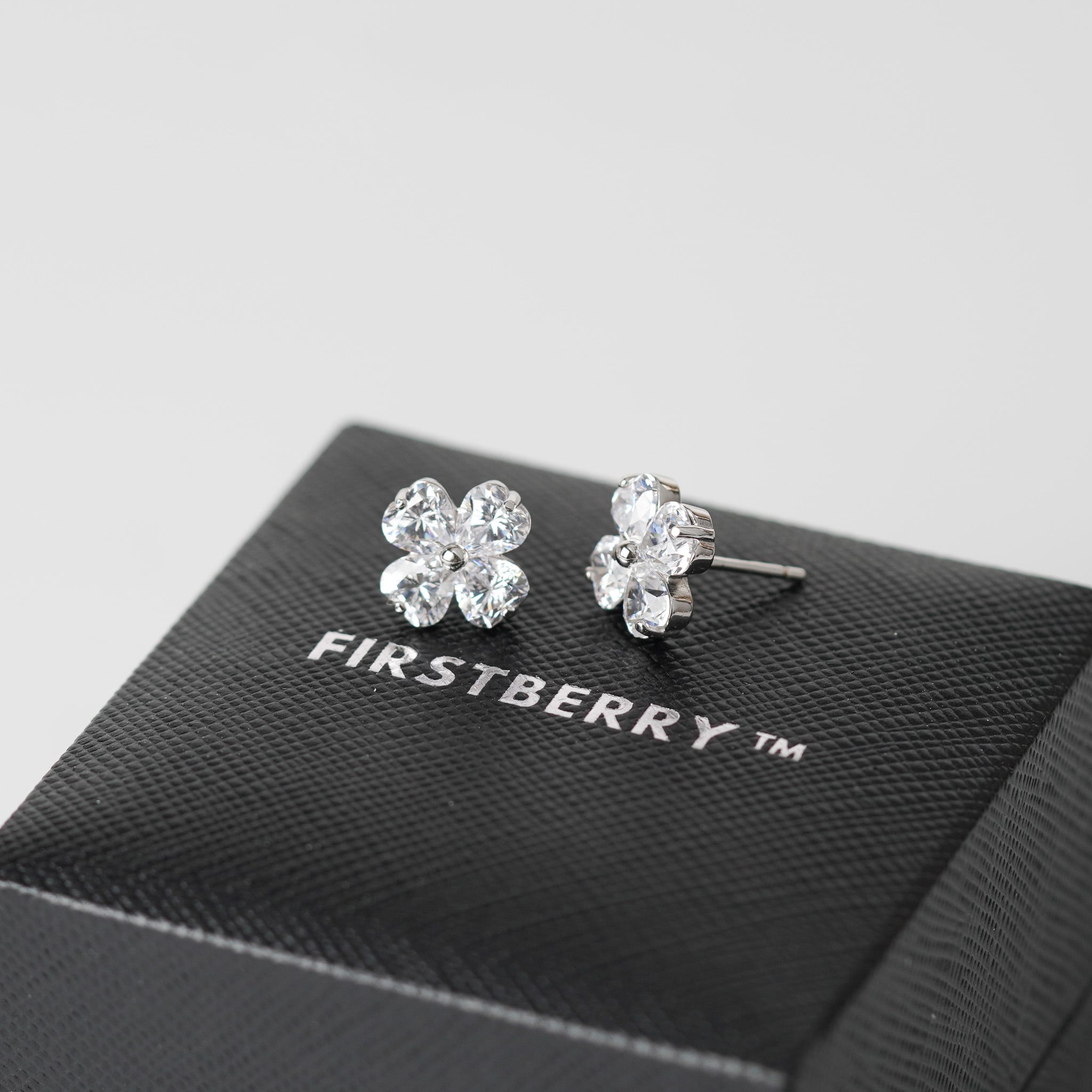 Four Clover Earrings | Simulated Diamonds