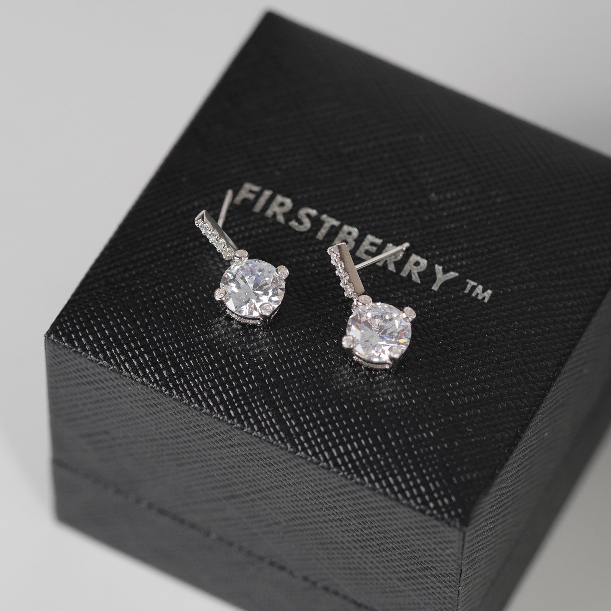 Round Drop Earrings | Simulated Diamond