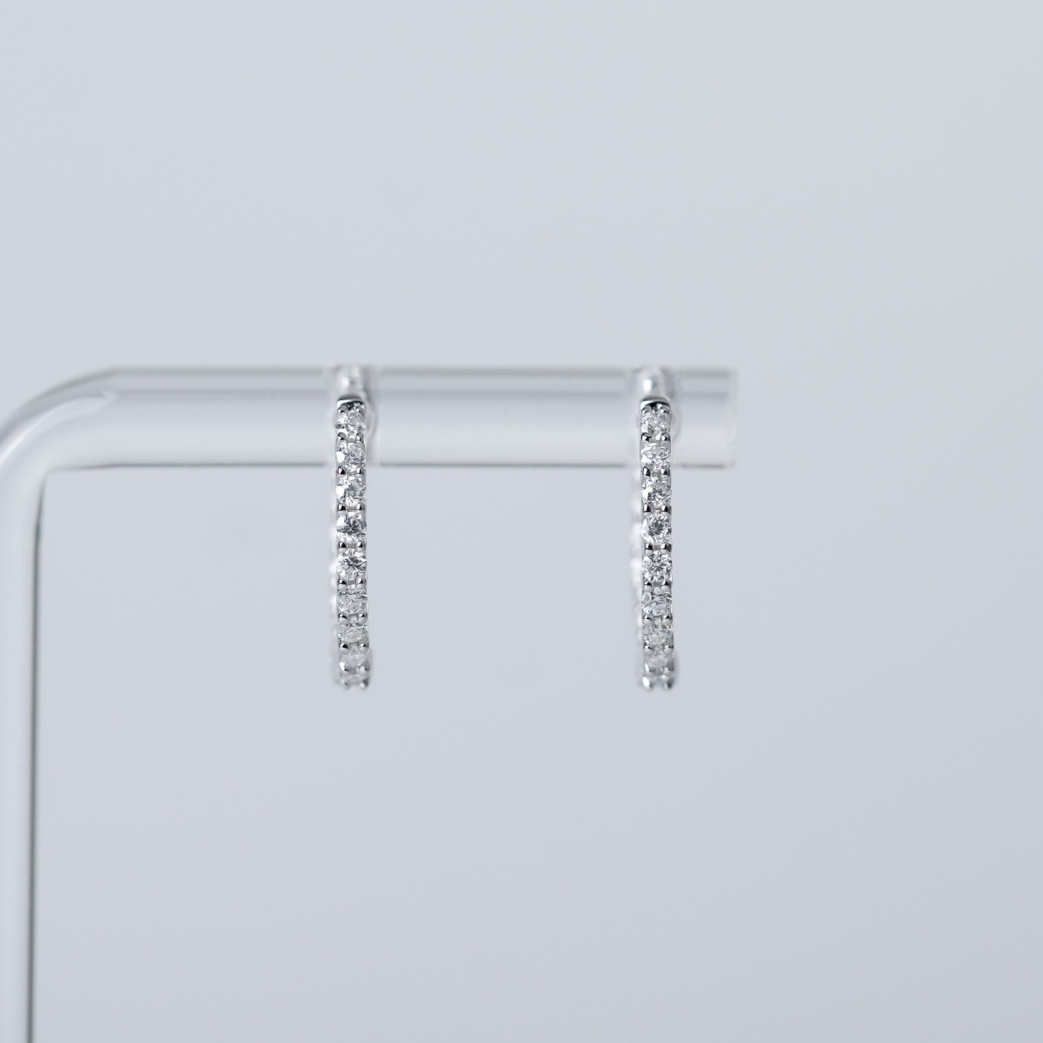 Front & Back Small Hoops Earrings - Moissanite
