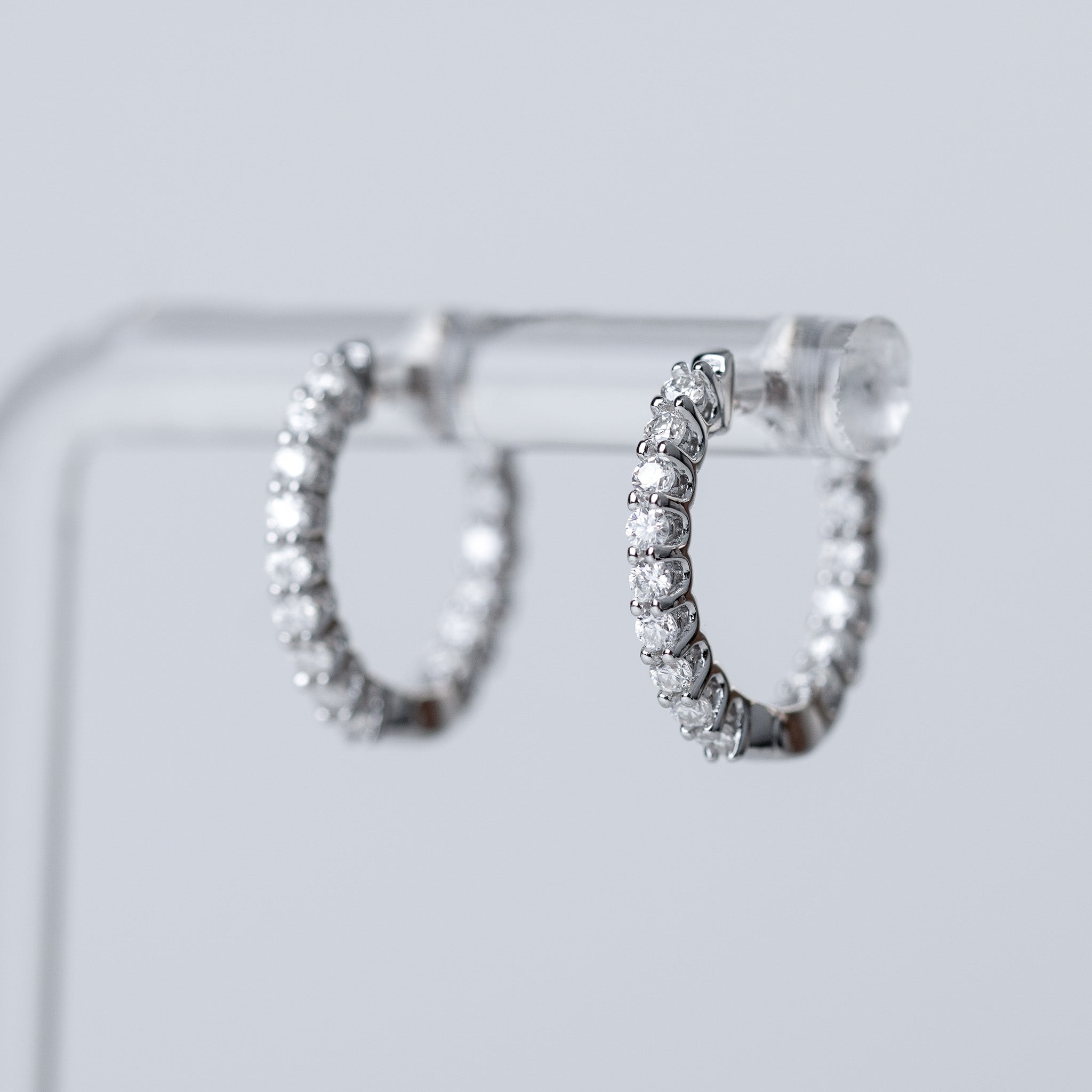 Front & Back Small Hoops Earrings - Moissanite