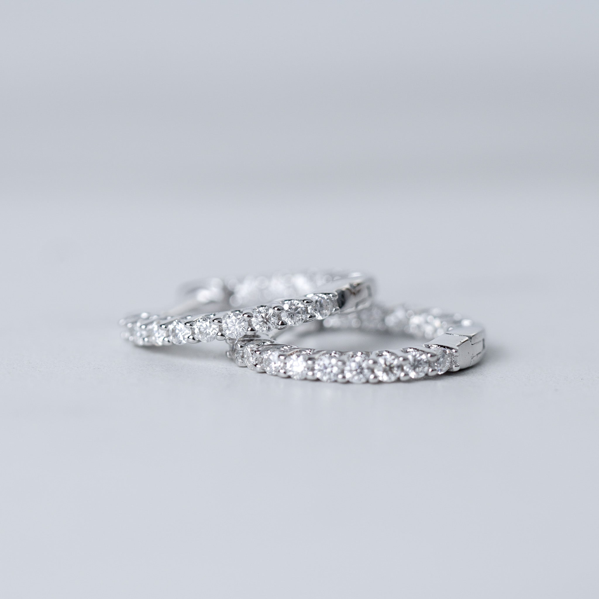 Front & Back Small Hoops Earrings - Moissanite