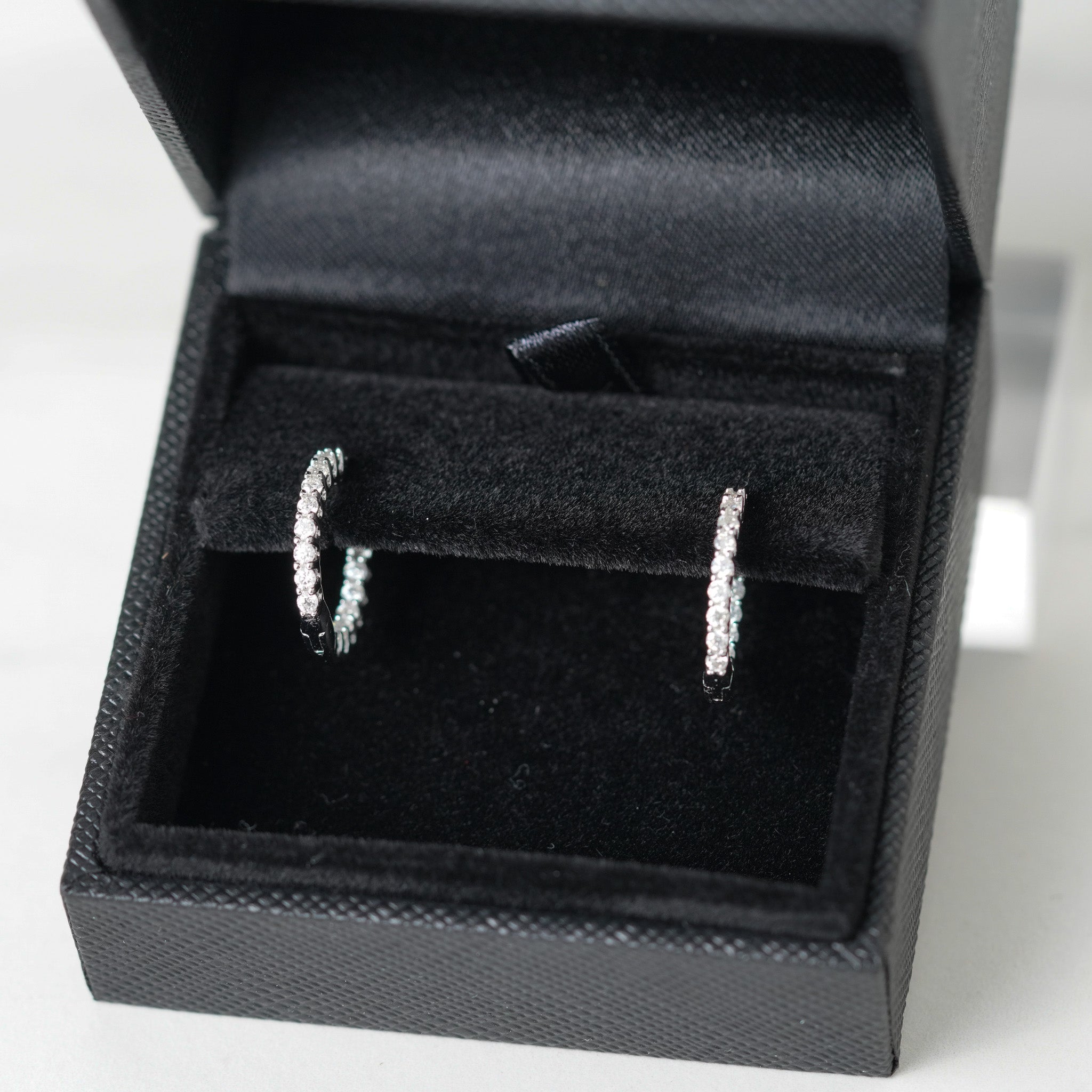 Front & Back Small Hoops Earrings - Moissanite