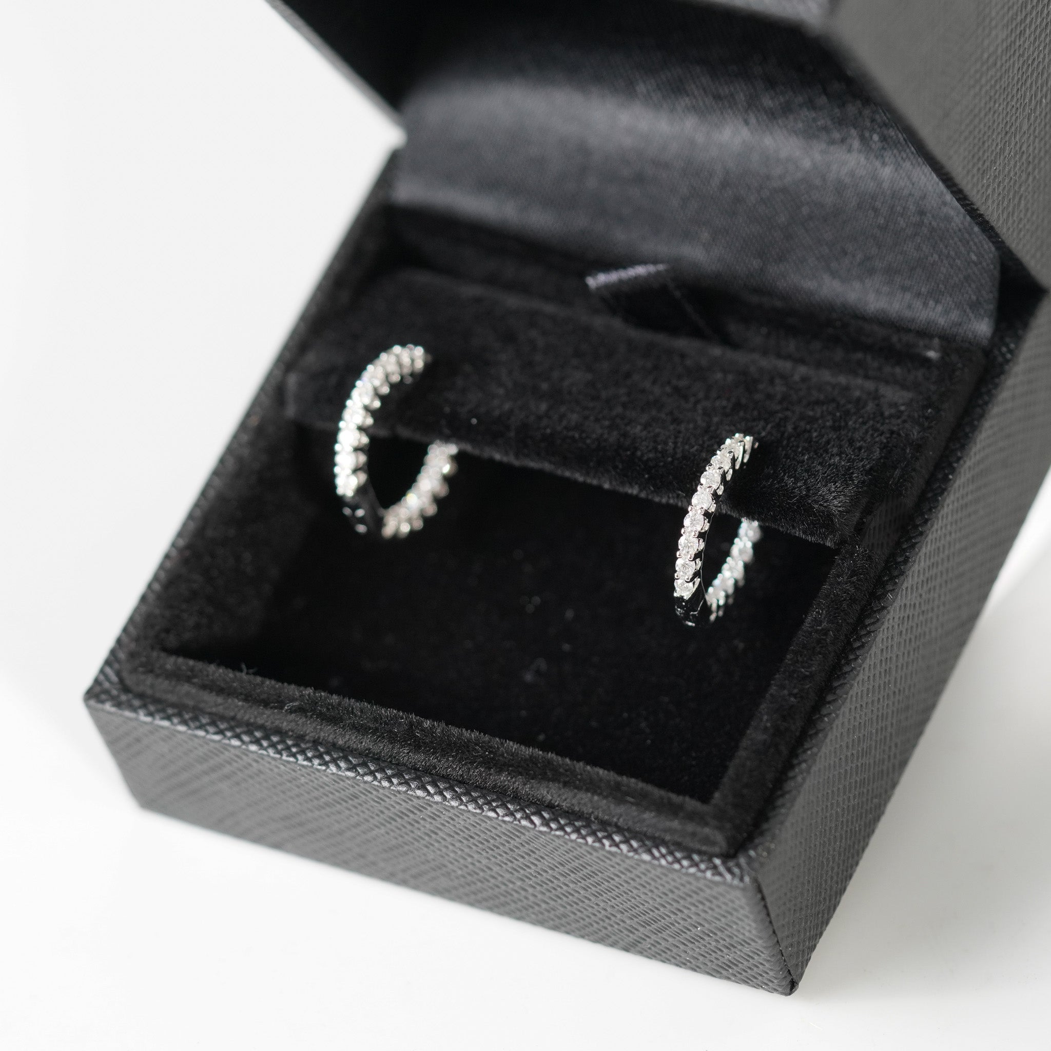 Front & Back Small Hoops Earrings - Moissanite