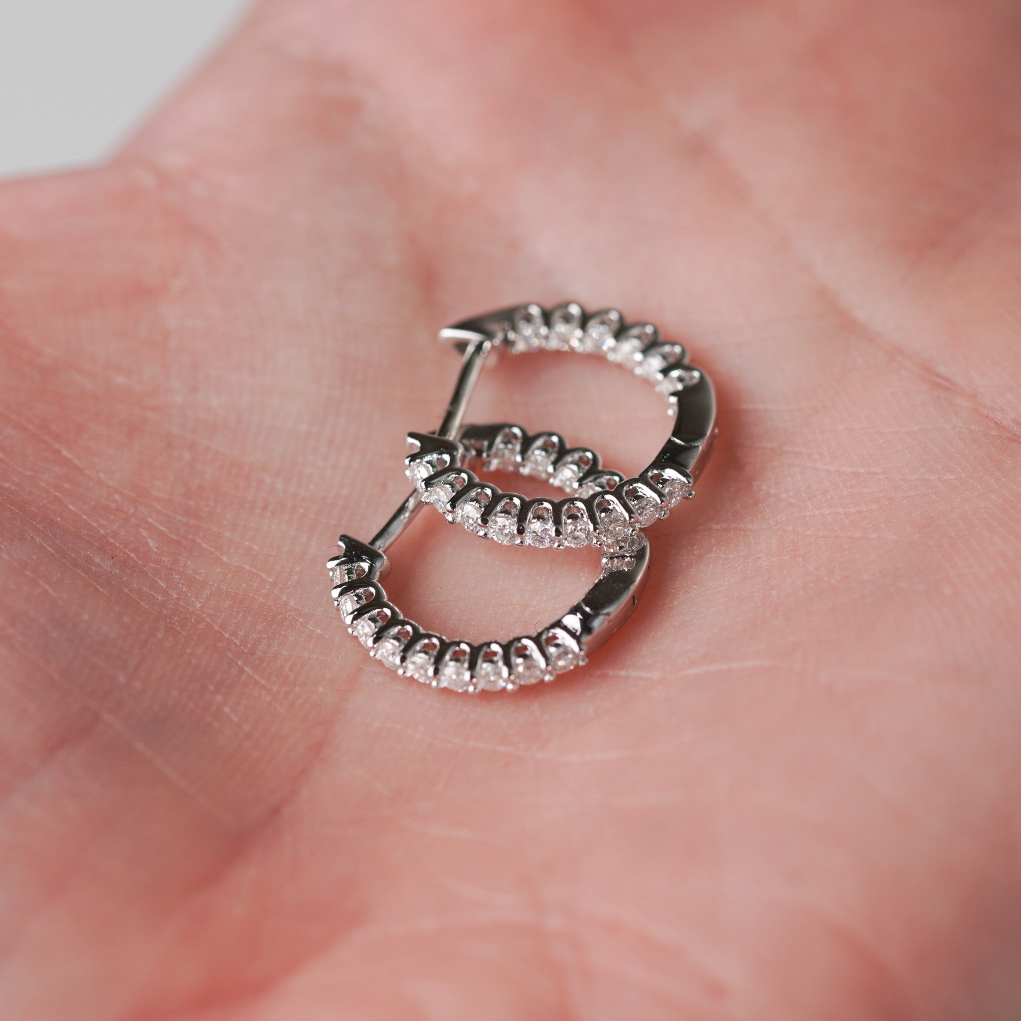 Front & Back Small Hoops Earrings - Moissanite