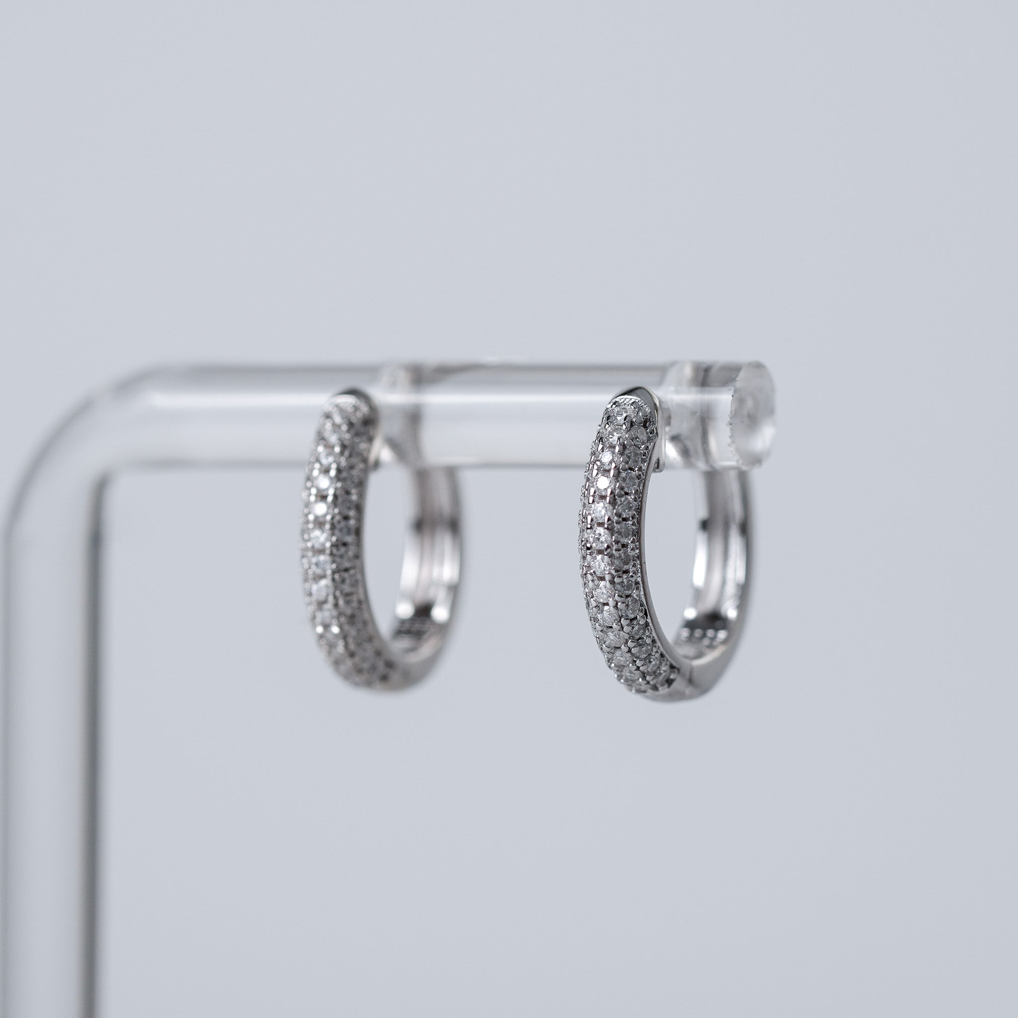 Moissanite Micro-Pave Small Hoops Earrings