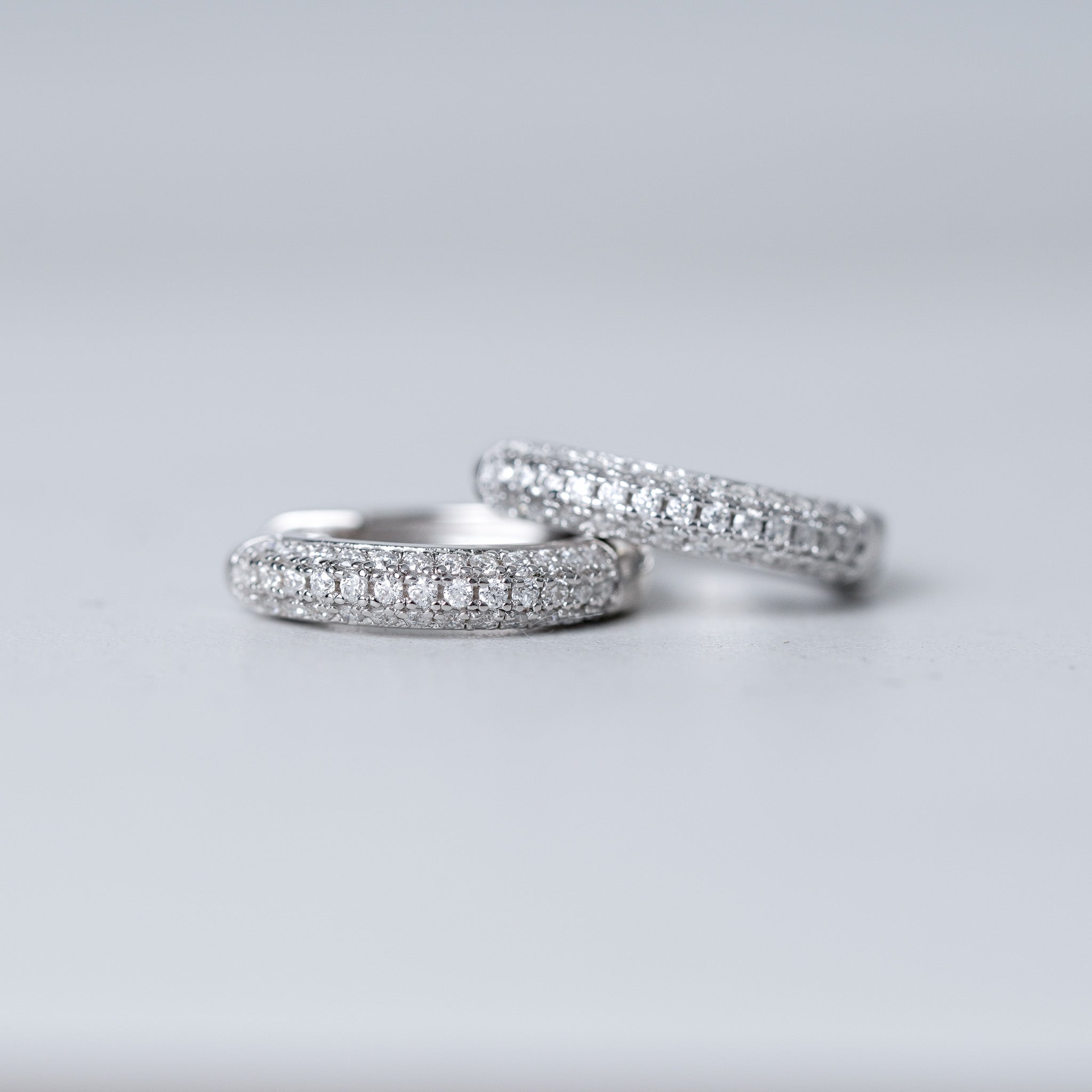 Moissanite Micro-Pave Small Hoops Earrings