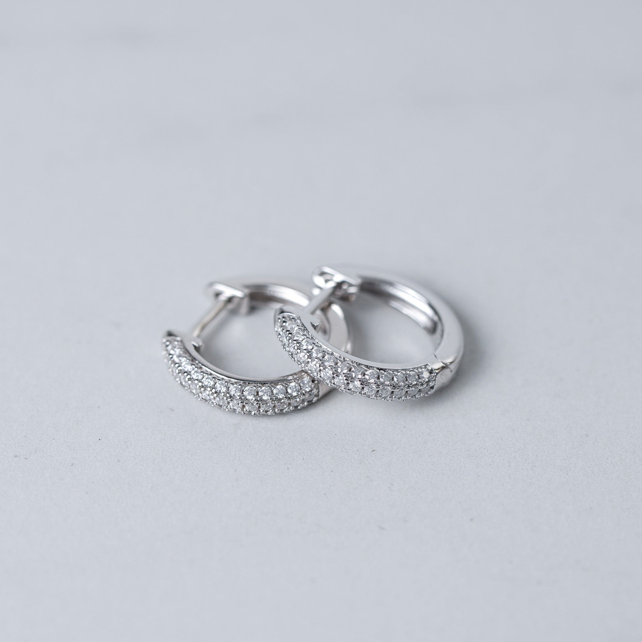 Moissanite Micro-Pave Small Hoops Earrings