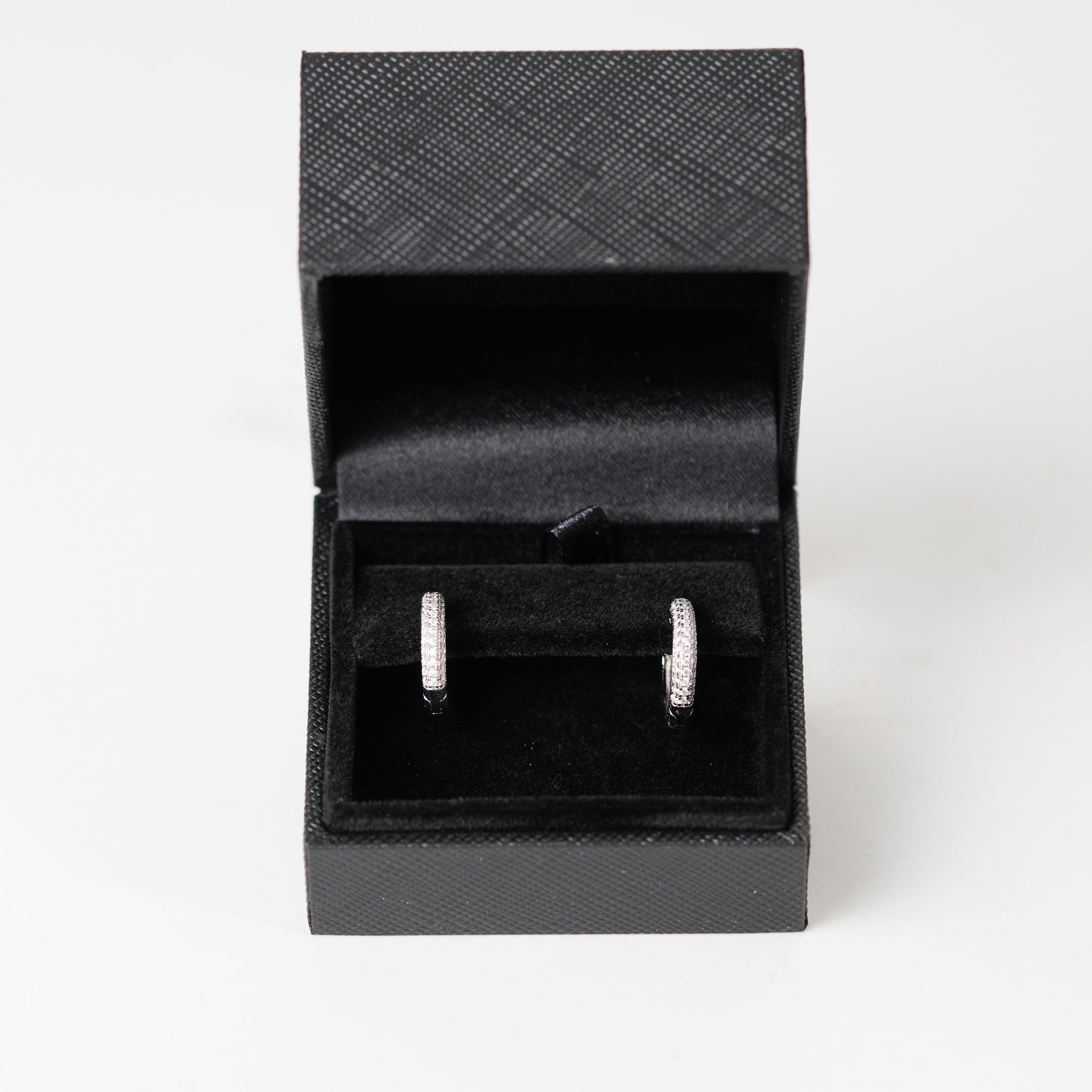 Moissanite Micro-Pave Small Hoops Earrings