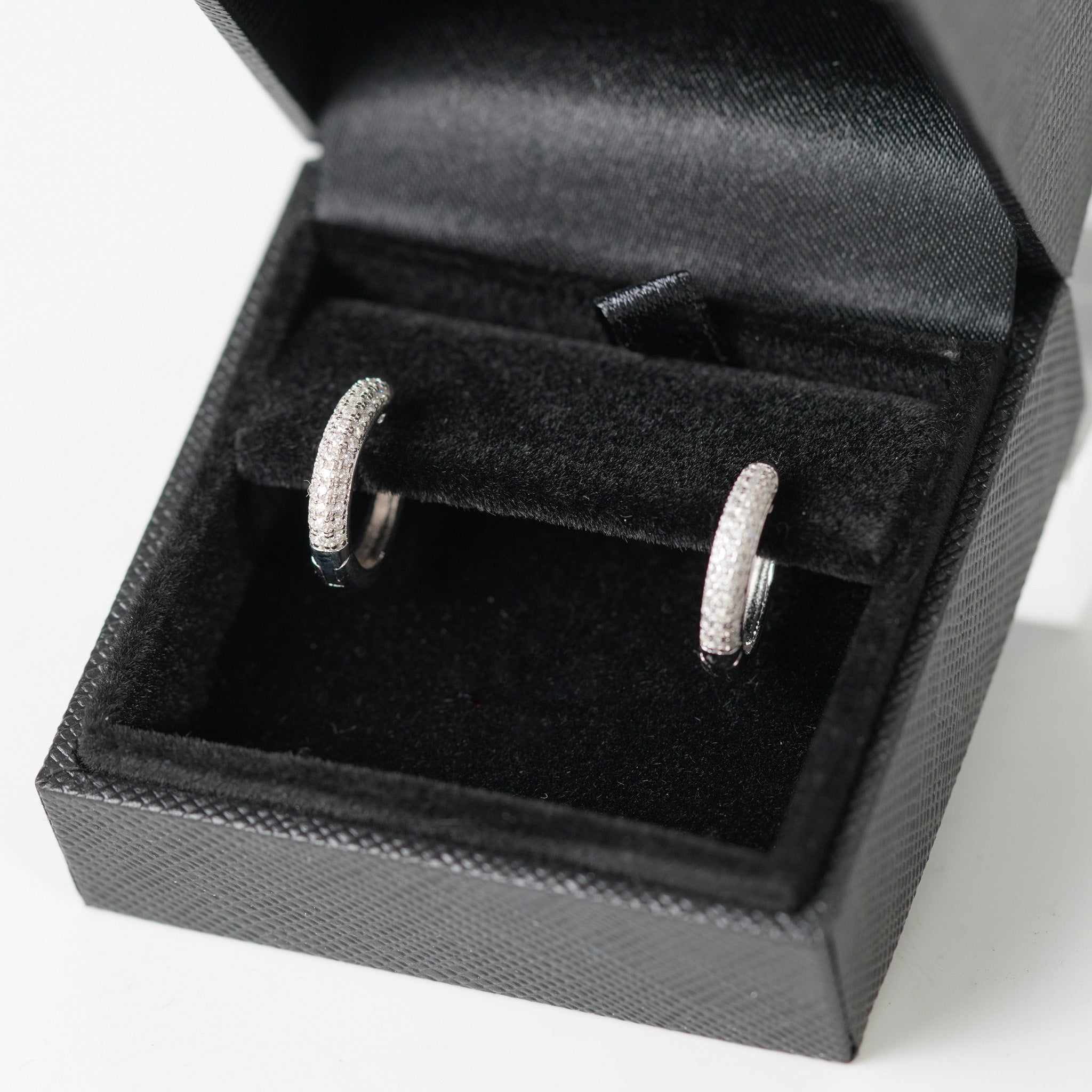 Moissanite Micro-Pave Small Hoops Earrings