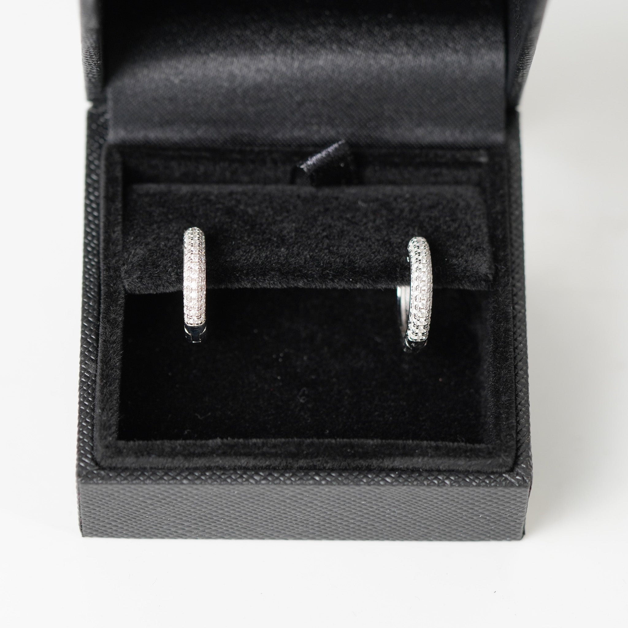 Moissanite Micro-Pave Small Hoops Earrings