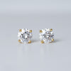 Round Solitaire Stud Earrings - Moissanites