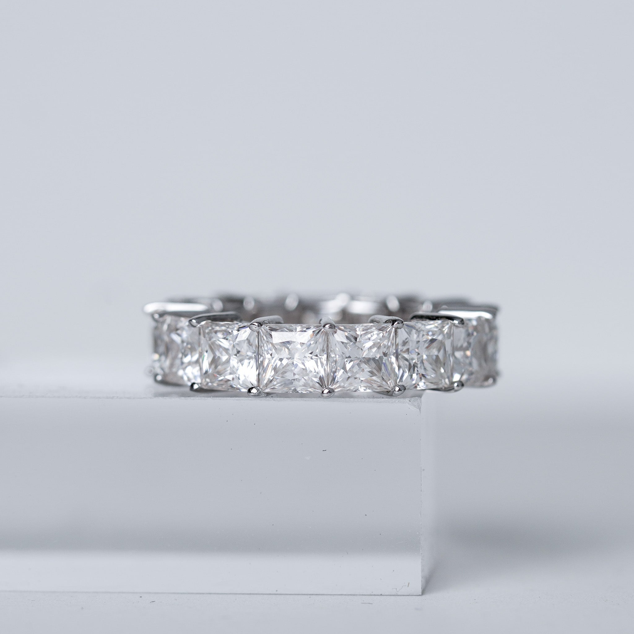 Princess Wedding Band Ring - Moissanite