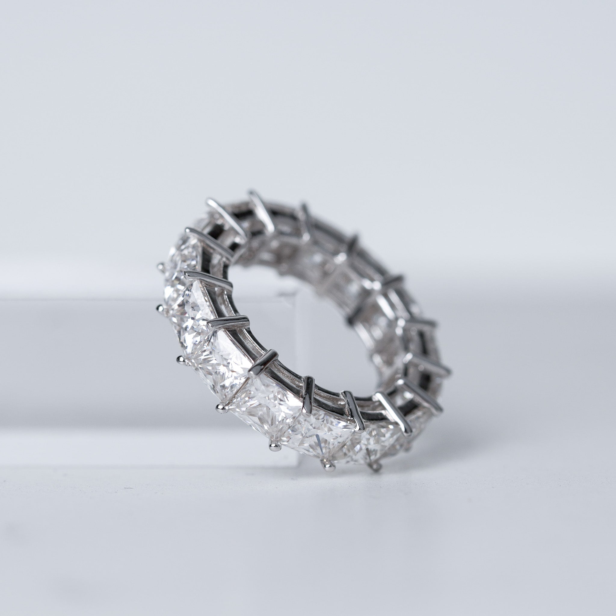 Princess Wedding Band Ring - Moissanite