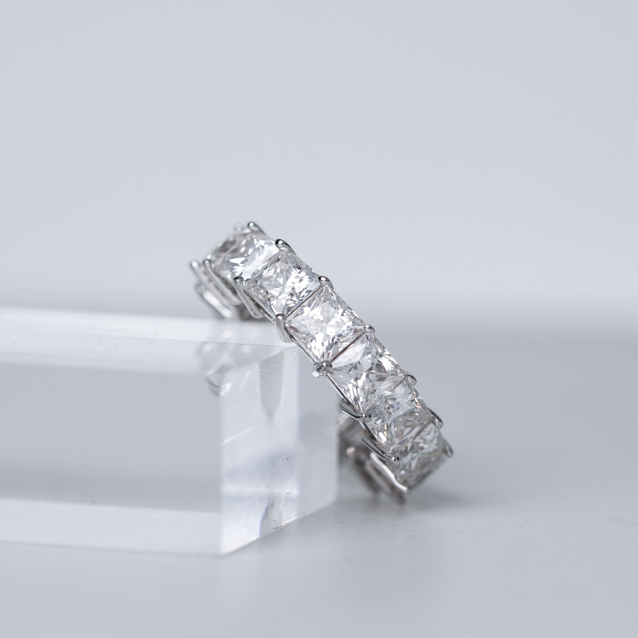 Princess Wedding Band Ring - Moissanite