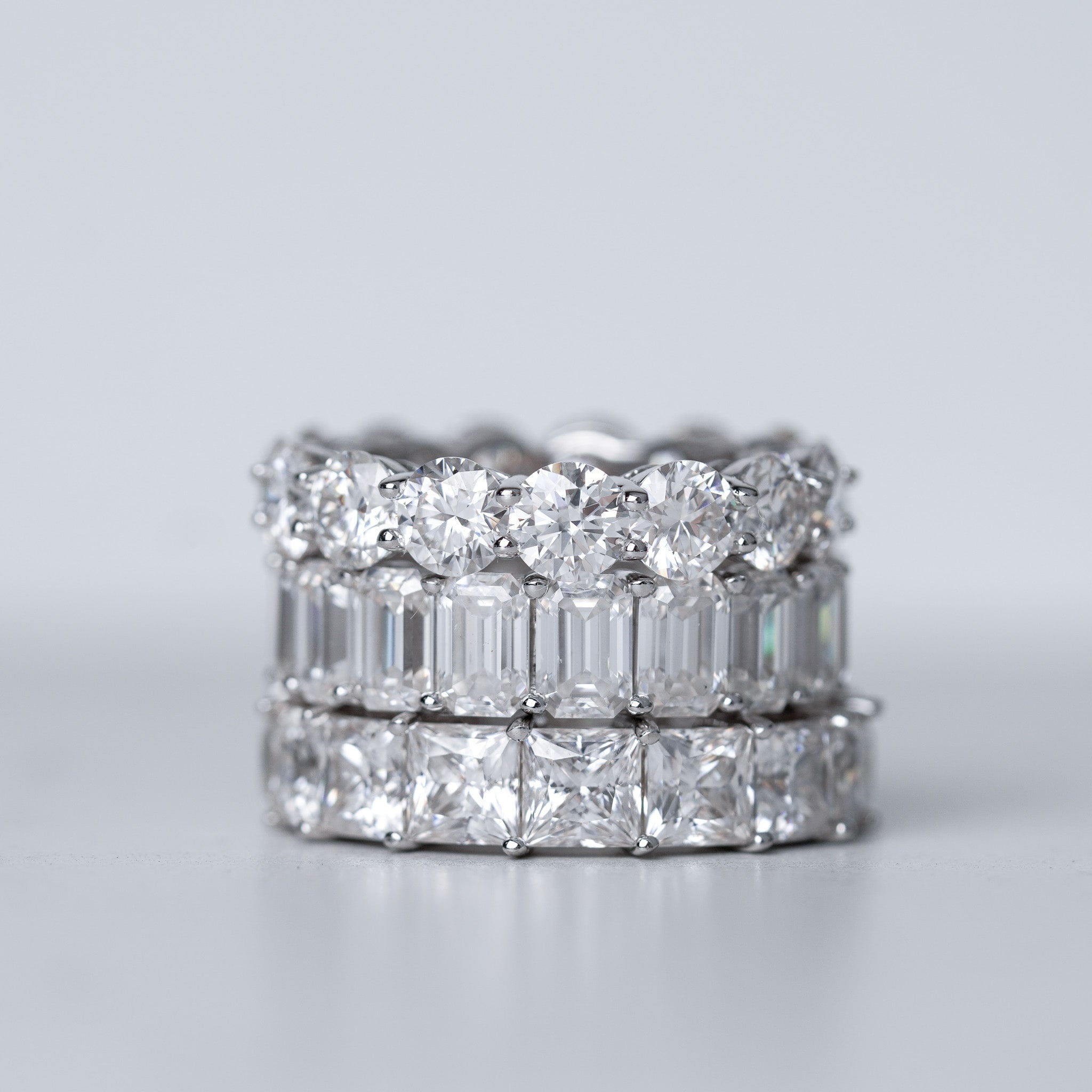 Princess Wedding Band Ring - Moissanite