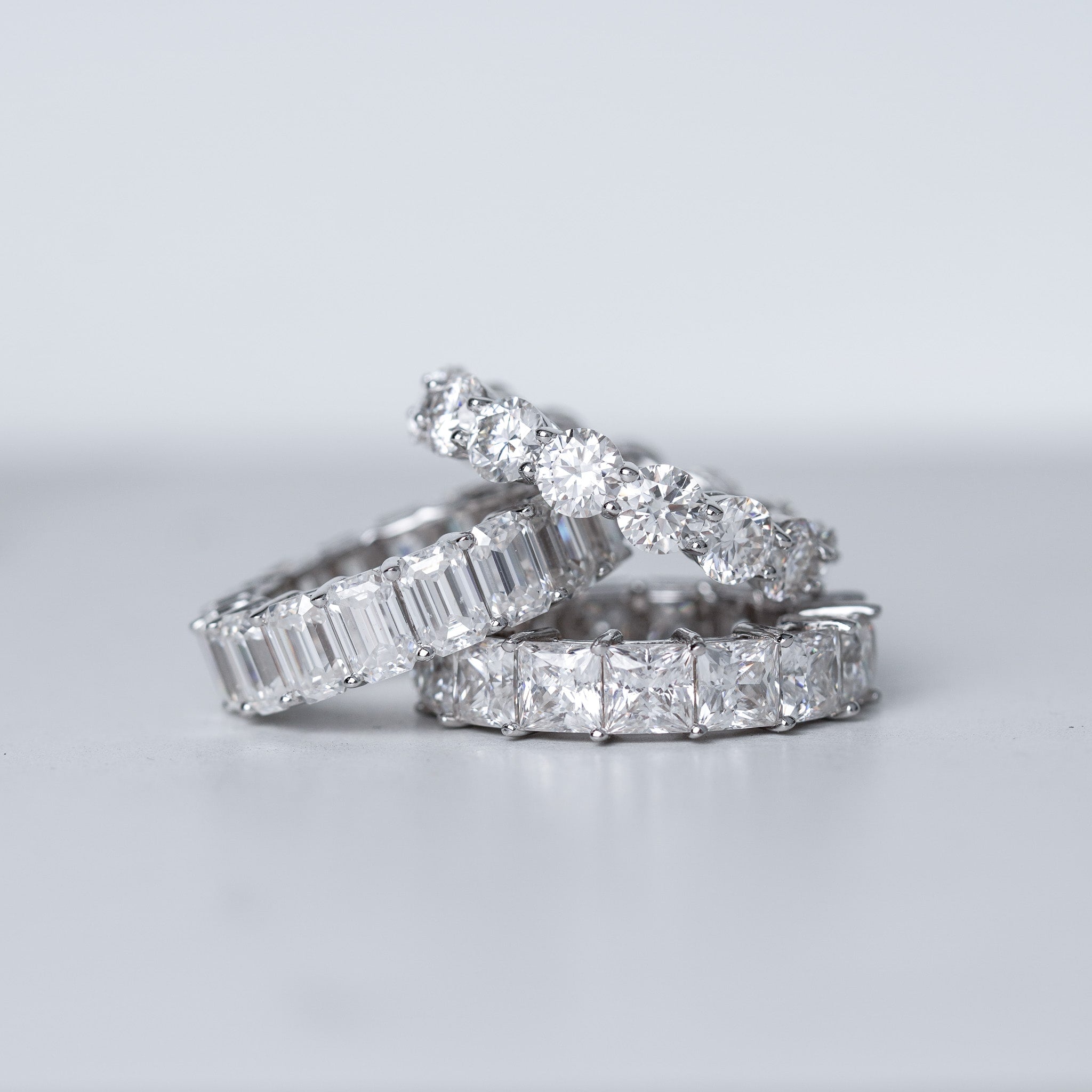 Princess Wedding Band Ring - Moissanite