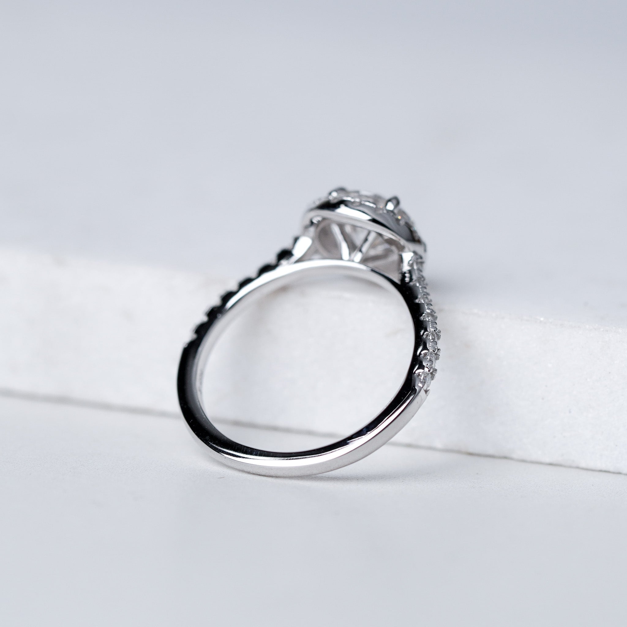 Round Halo Engagement Ring - Moissanite