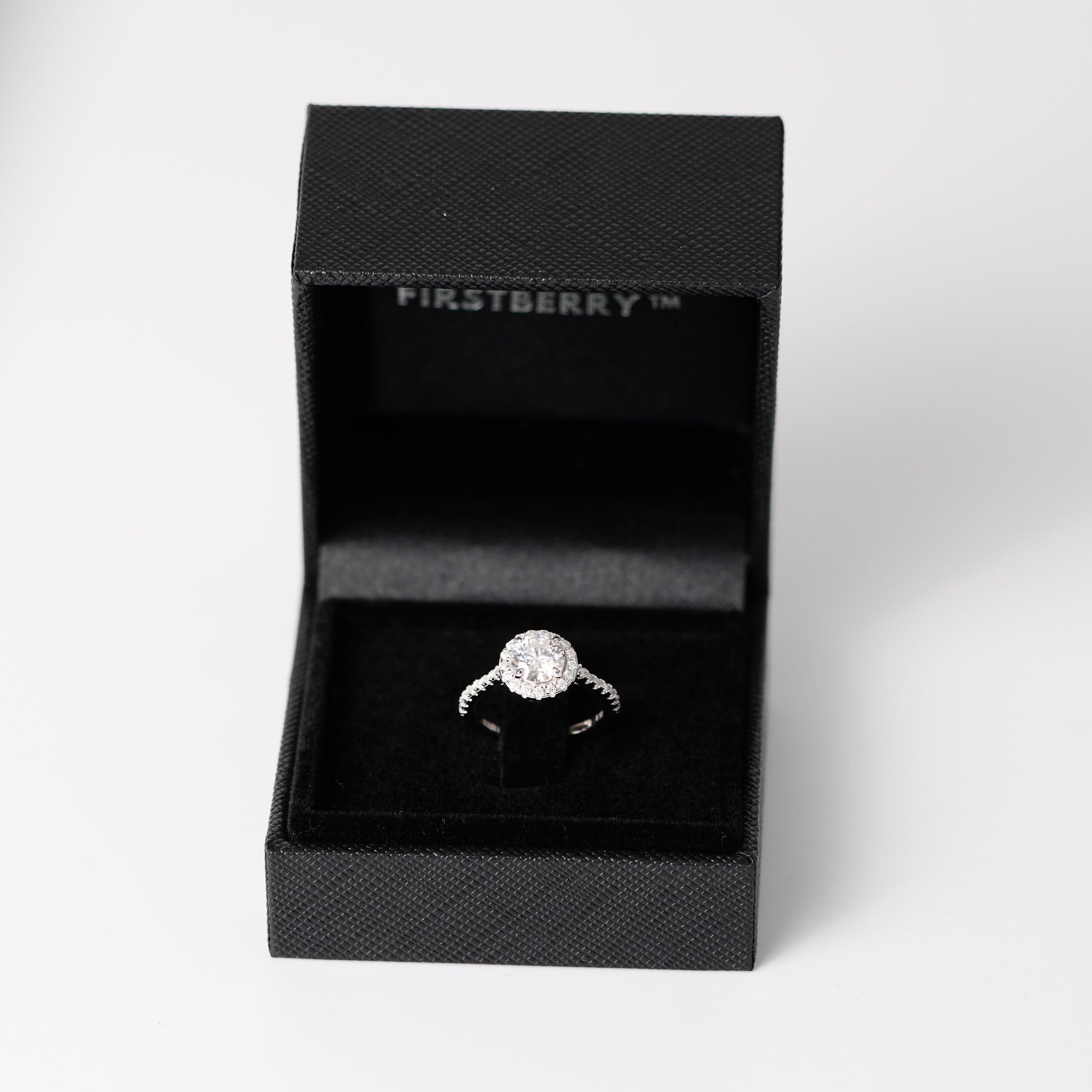 Round Halo Engagement Ring - Moissanite